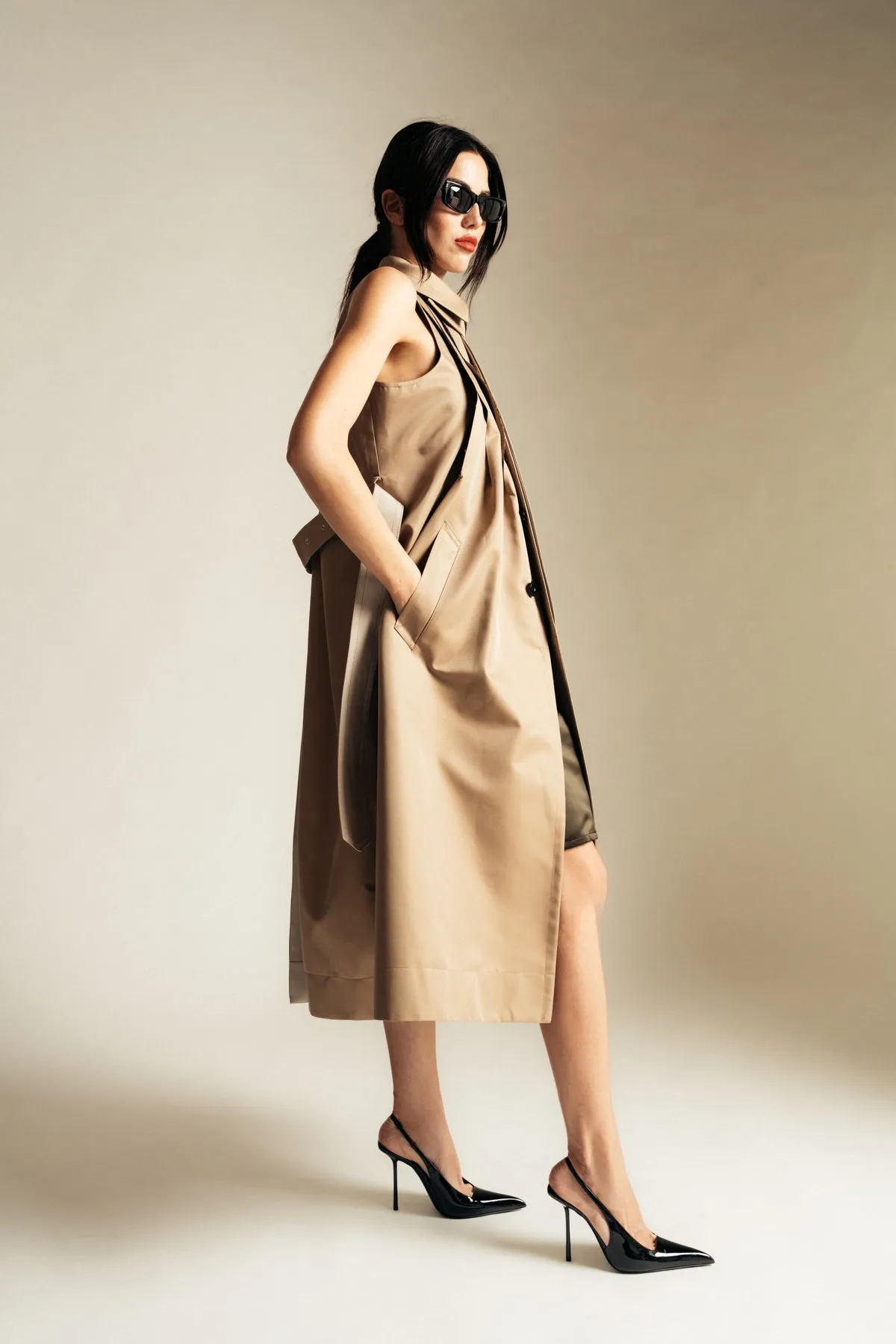 SACAI | GABARDINE COAT DRESS