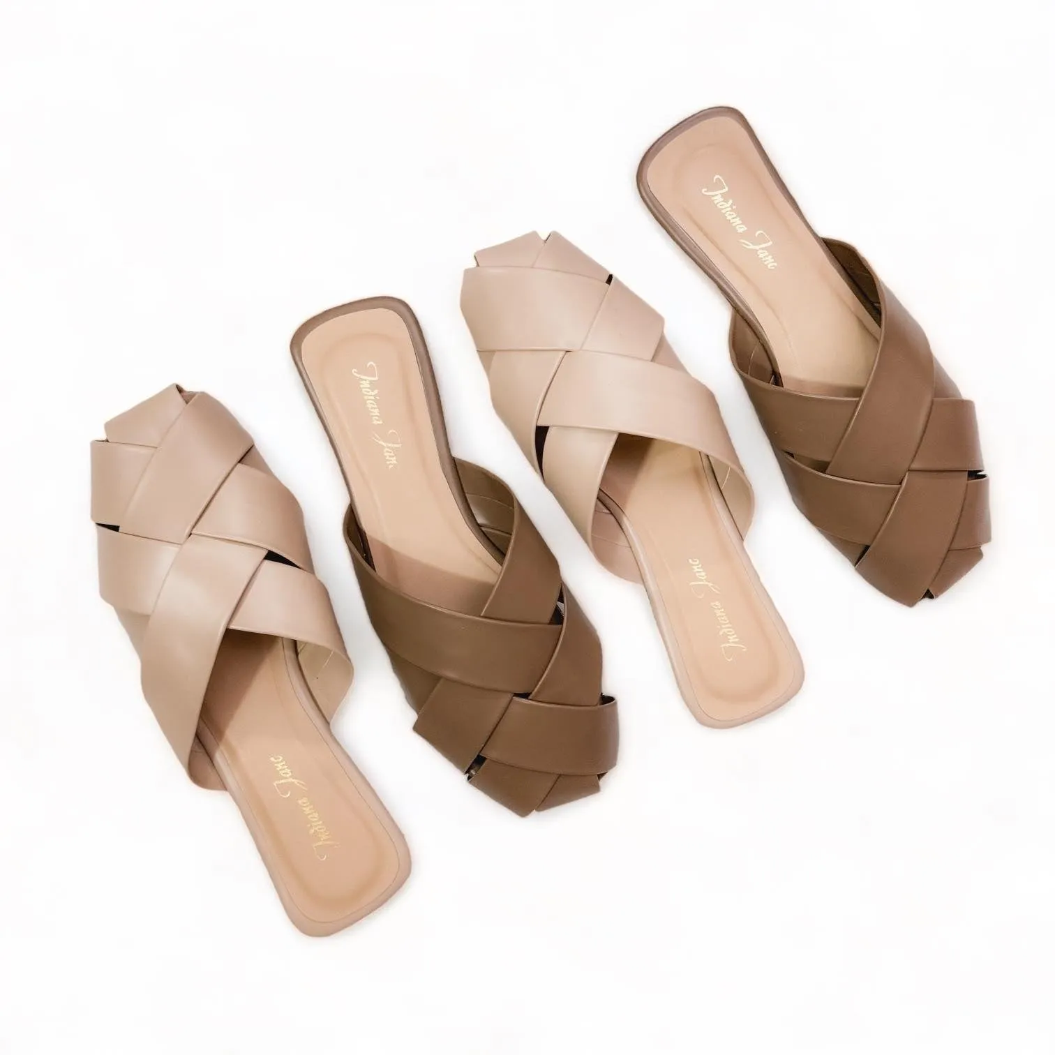 SANSA Weaved Leather Flat Mules