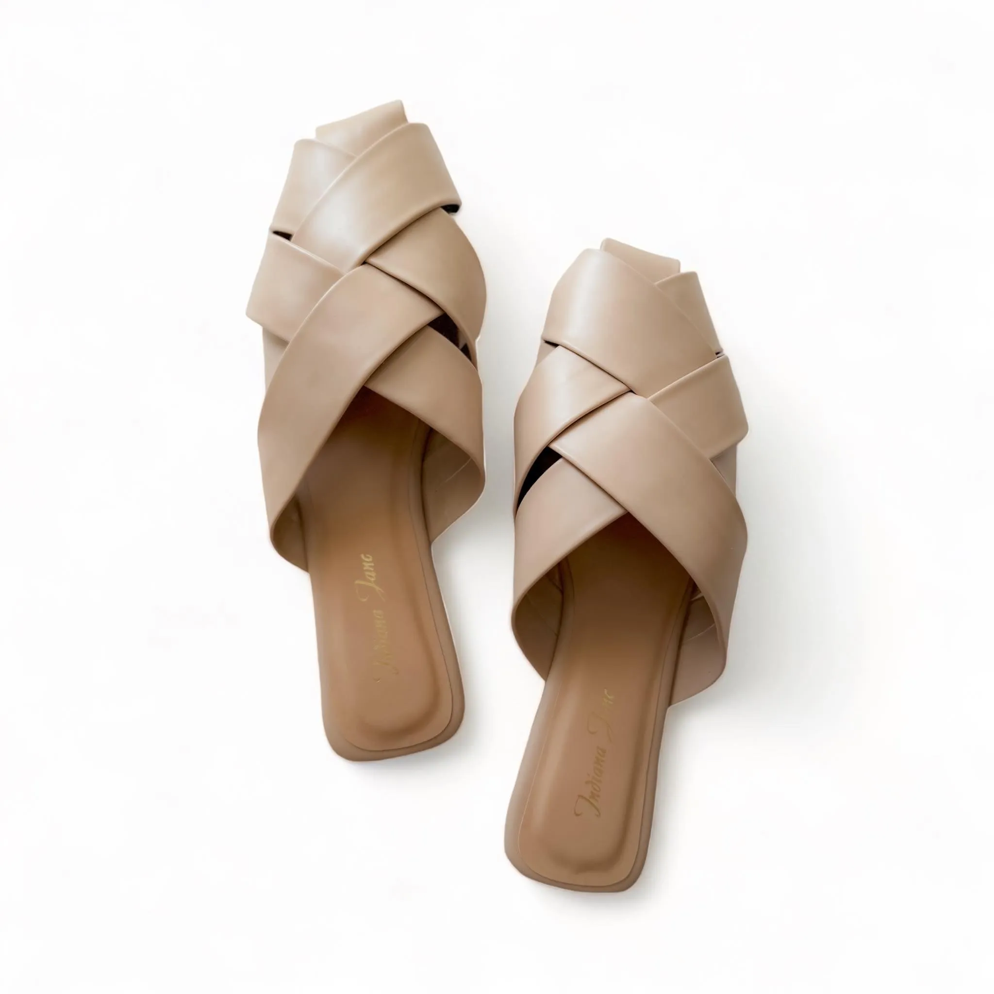 SANSA Weaved Leather Flat Mules