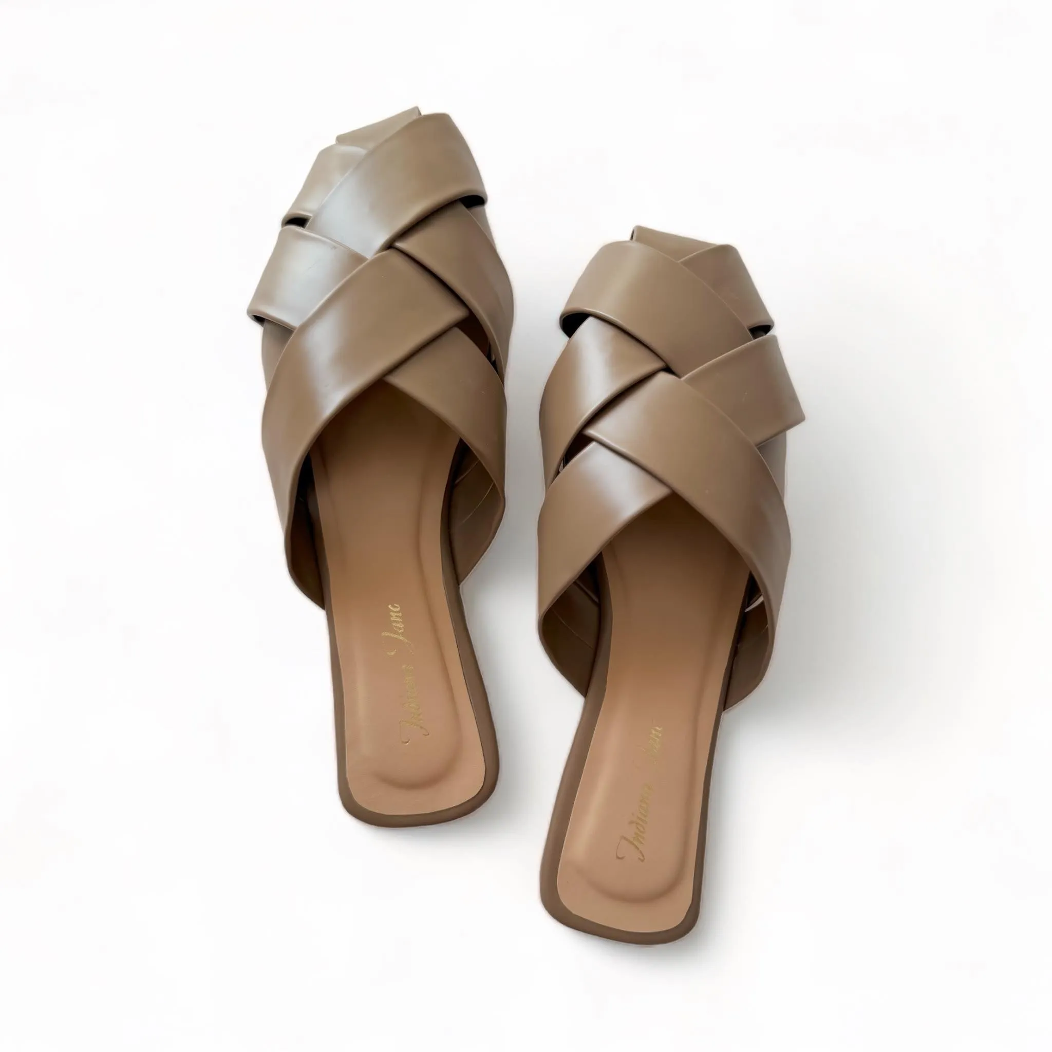 SANSA Weaved Leather Flat Mules