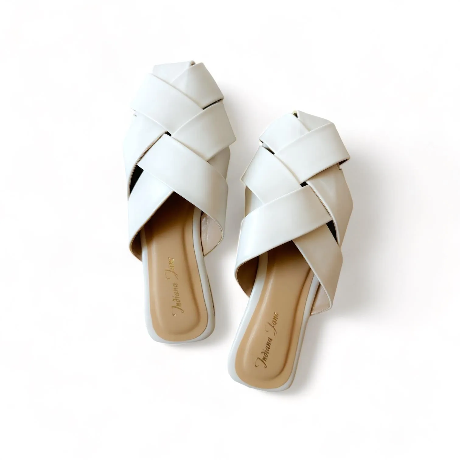 SANSA Weaved Leather Flat Mules