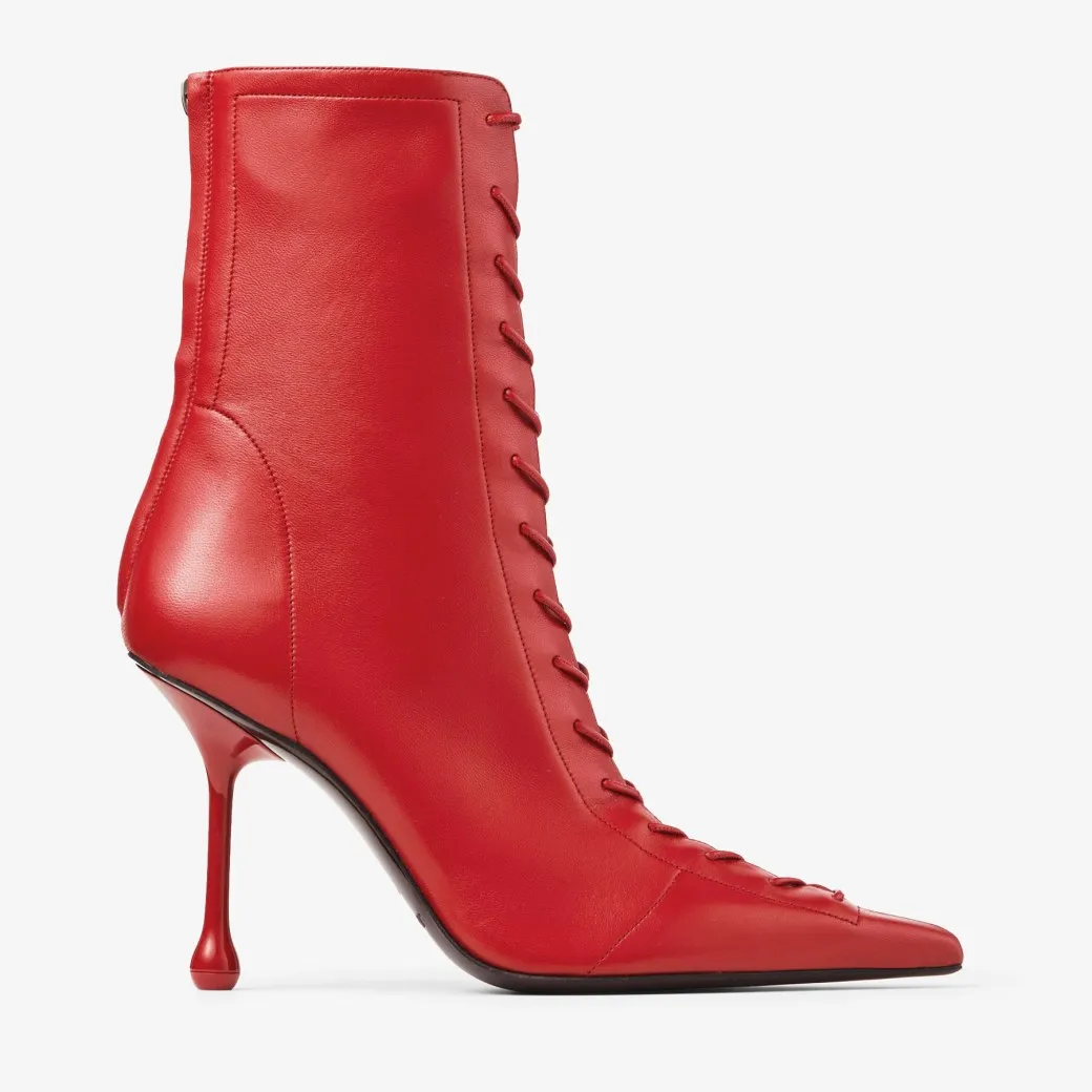 Scarlett Ankle Boot 95 Postbox Red Nappa Leather Boots