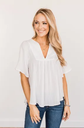 Seize The Moment Peasant Top- Off-White