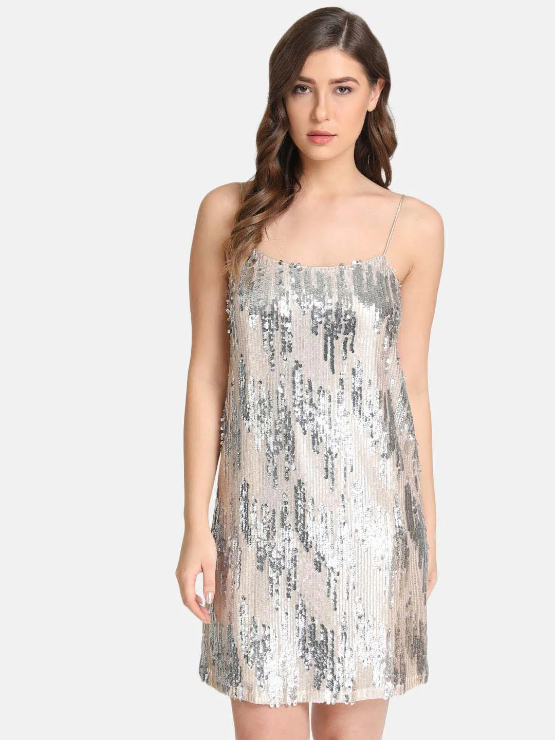 Sequin Spagetti Strap Slip Dress