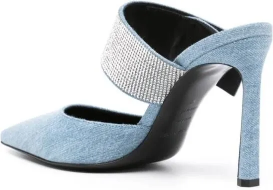 Sergio Rossi Sr Paris 100mm denim mules Blue