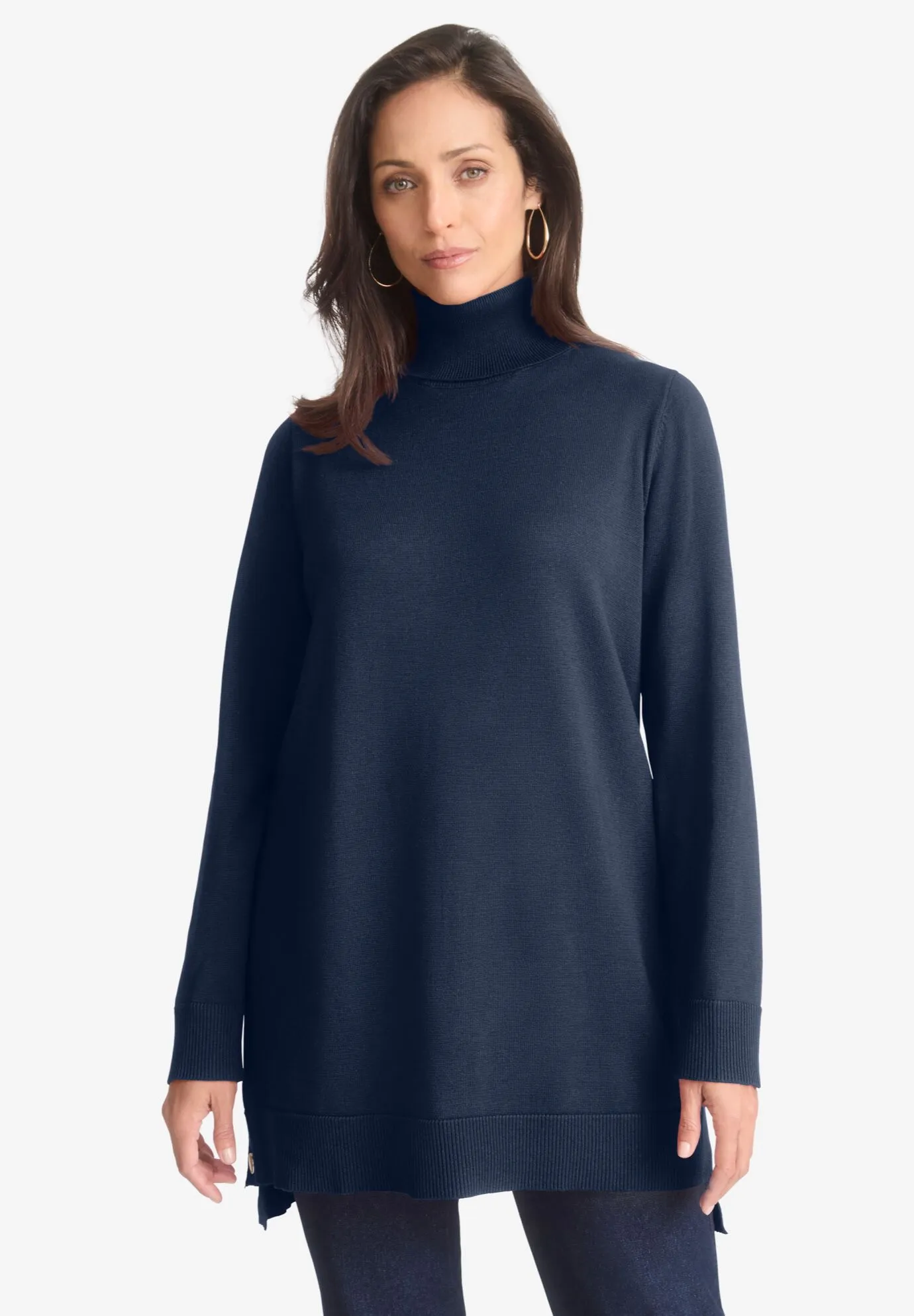 Side Button Turtleneck