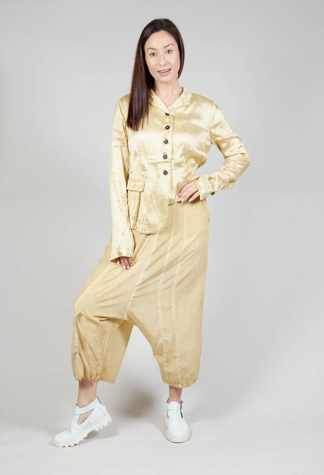 Silk Culottes in Wax Cloud