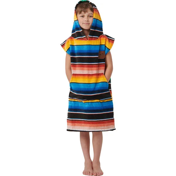 Slowtide Joaquin Kids Kangaroo Pocket Hooded Poncho, Multicolors