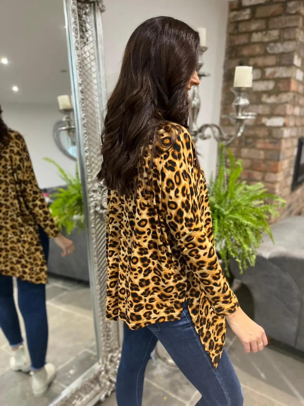 Soft Leopard Roll Neck Top Libbie