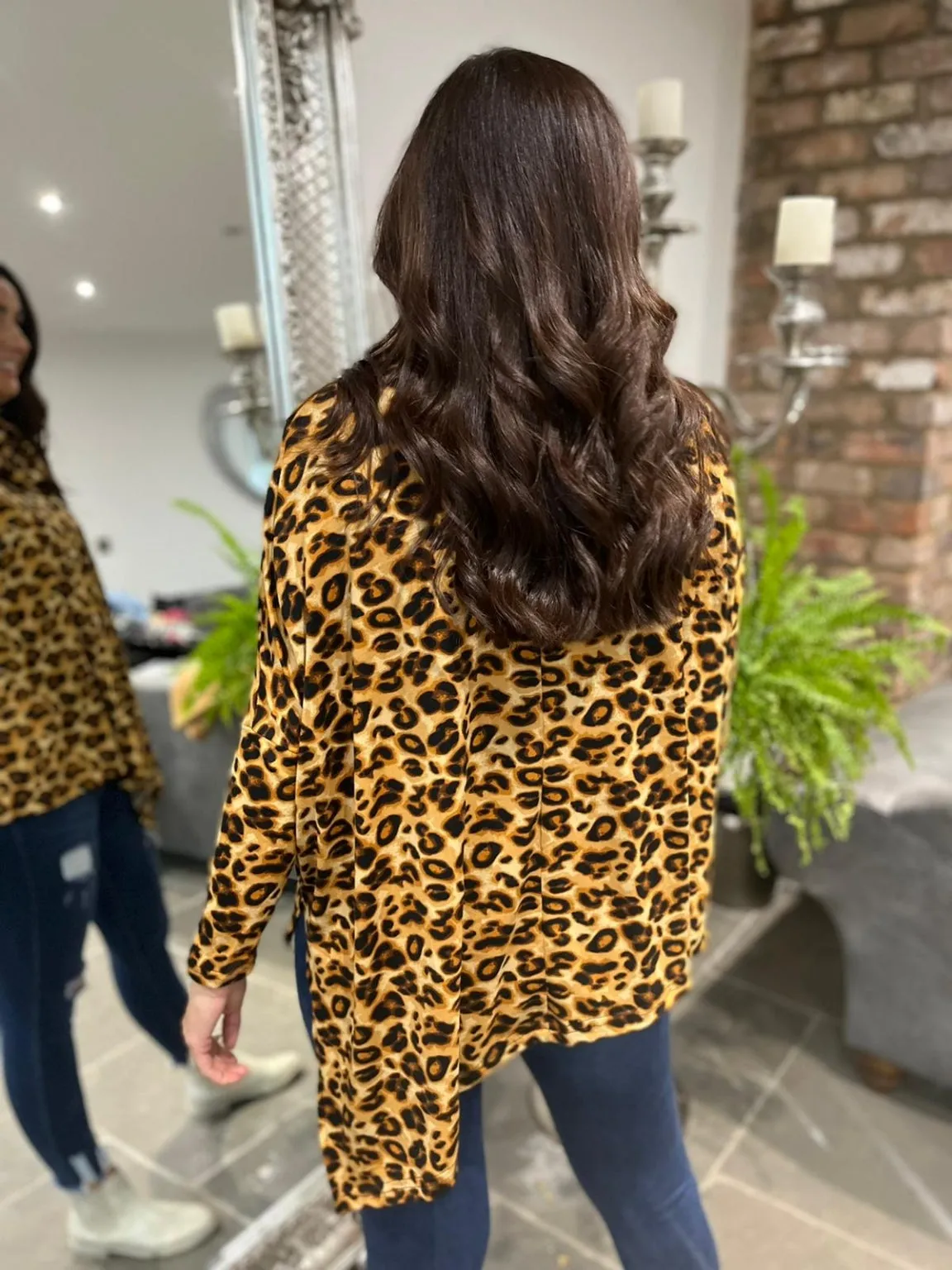 Soft Leopard Roll Neck Top Libbie