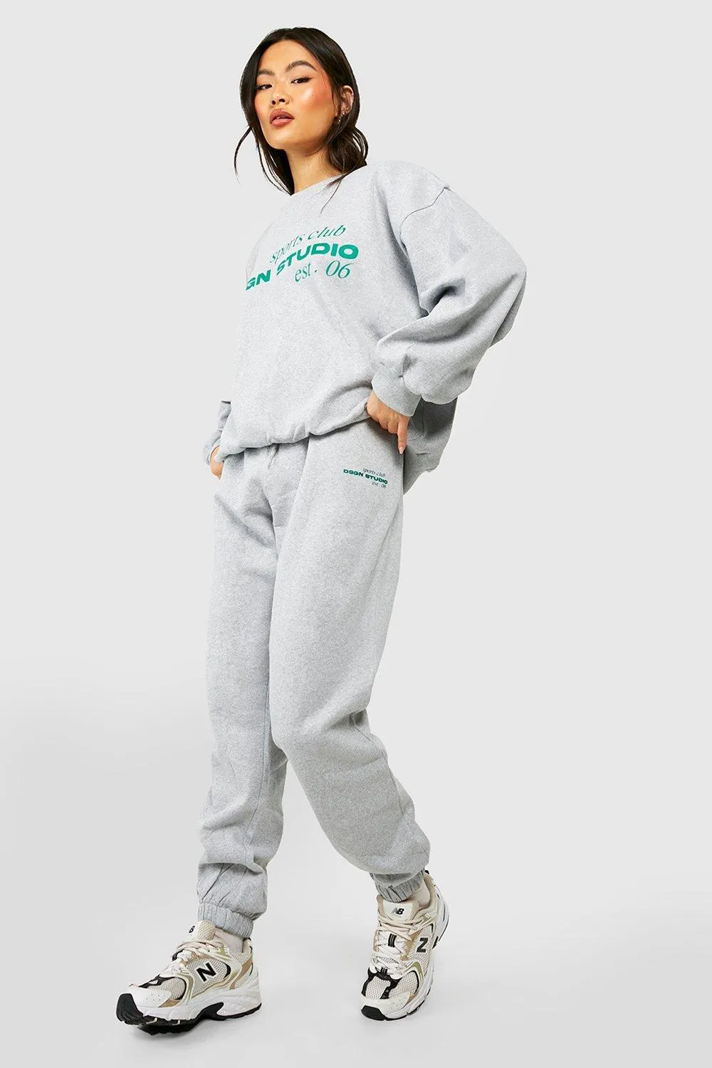 Sports Club Slogan Sweater Tracksuit