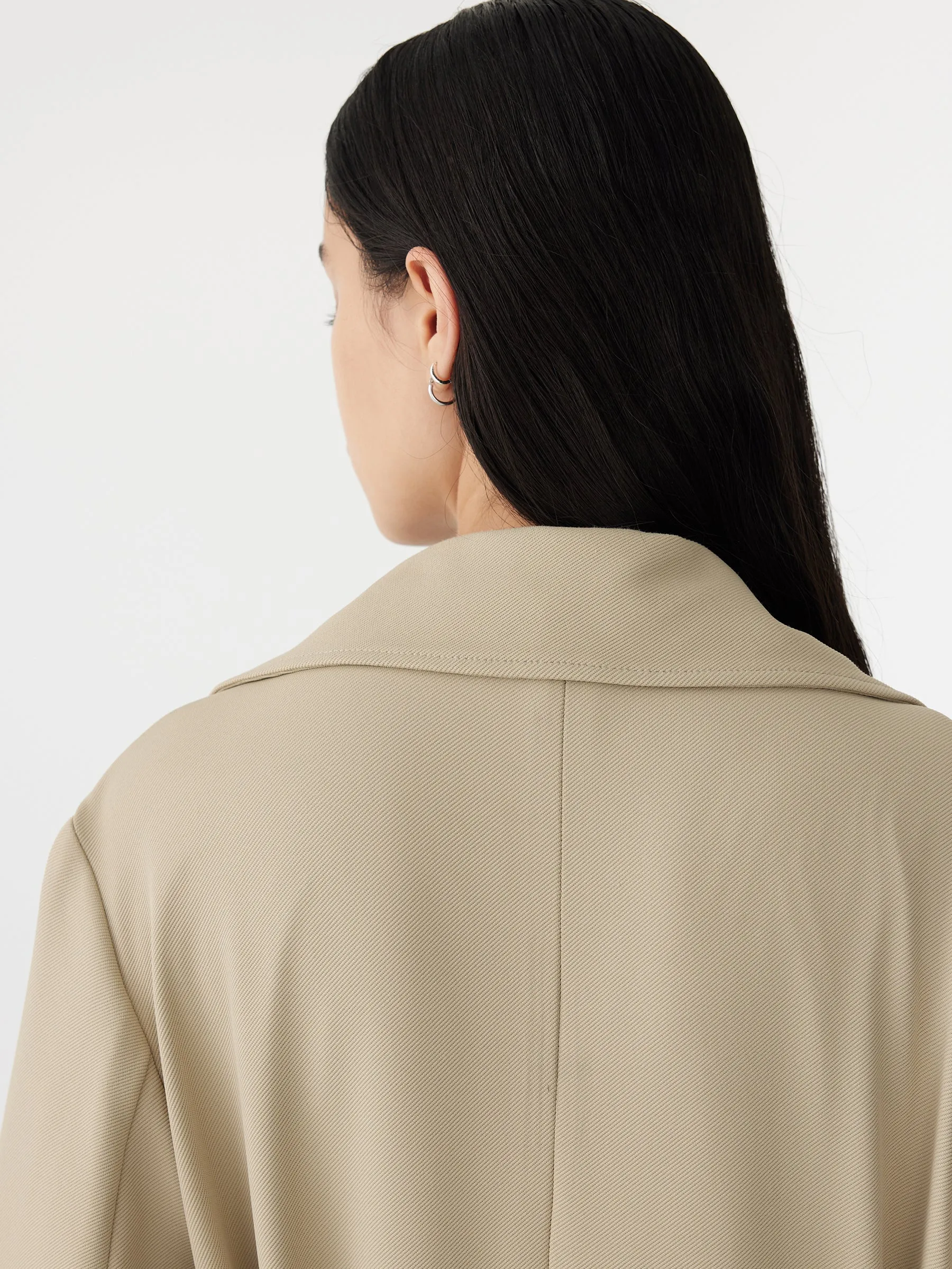 Stretch Twill Coat in Light Tan