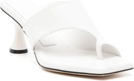 Studio Amelia Ida 70mm leather mules White