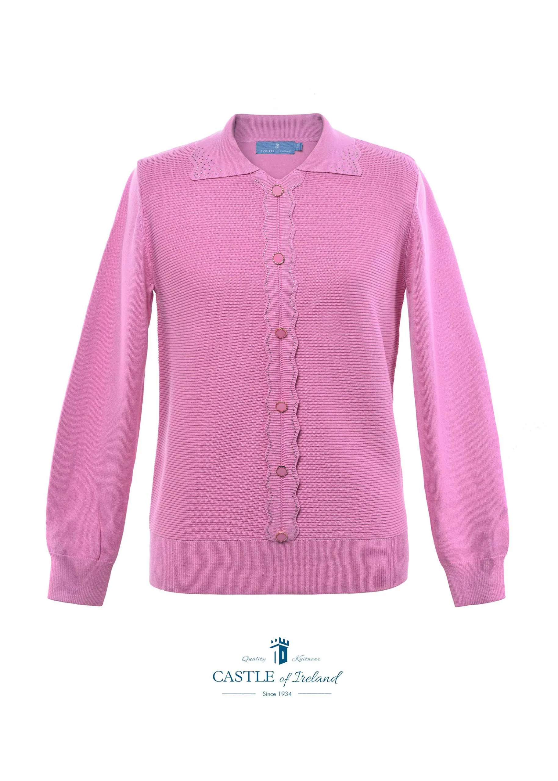 SV281- Jumper w/ Collar & Button detail Marshmallow Pink- Castle