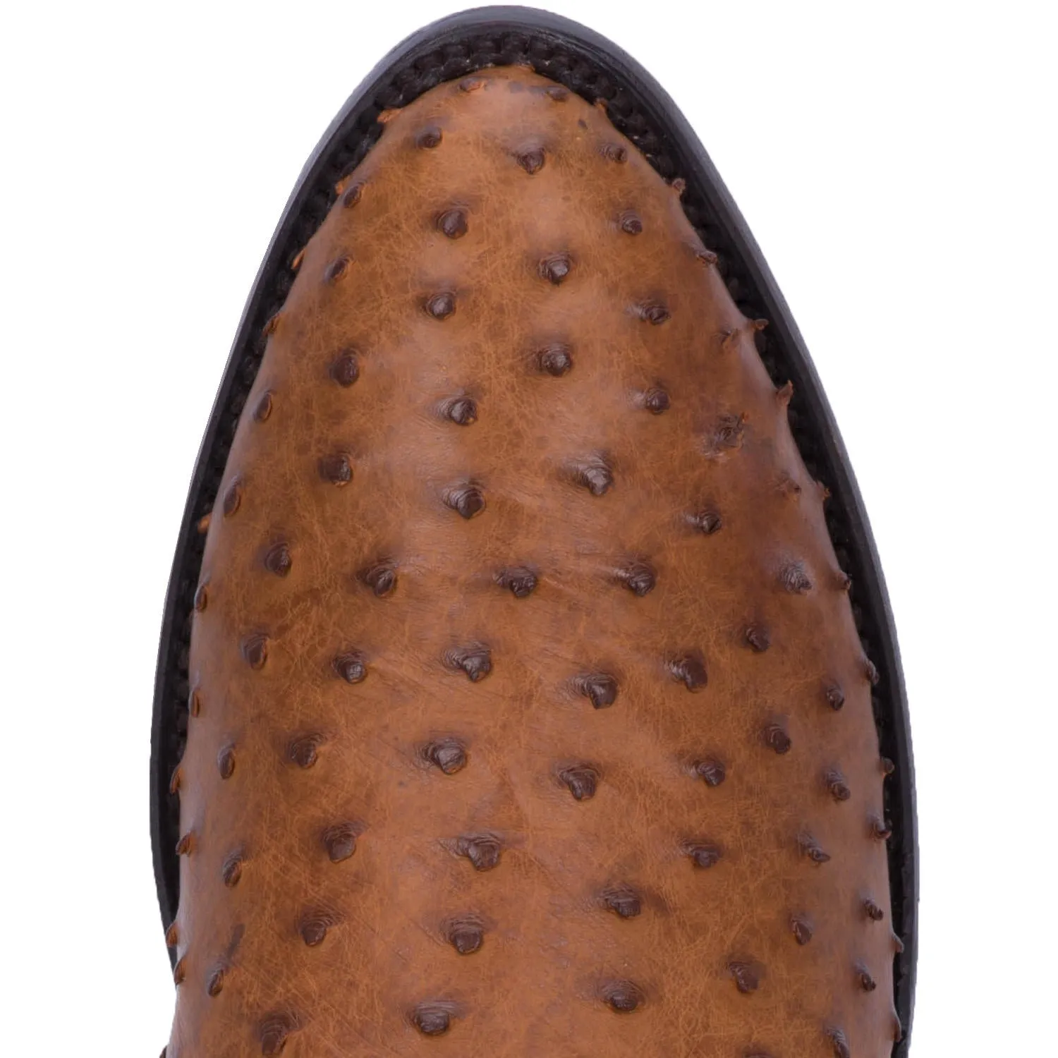 Tempe Dan Post Mens Ostrich Round Toe Boot SADDLE (DS)