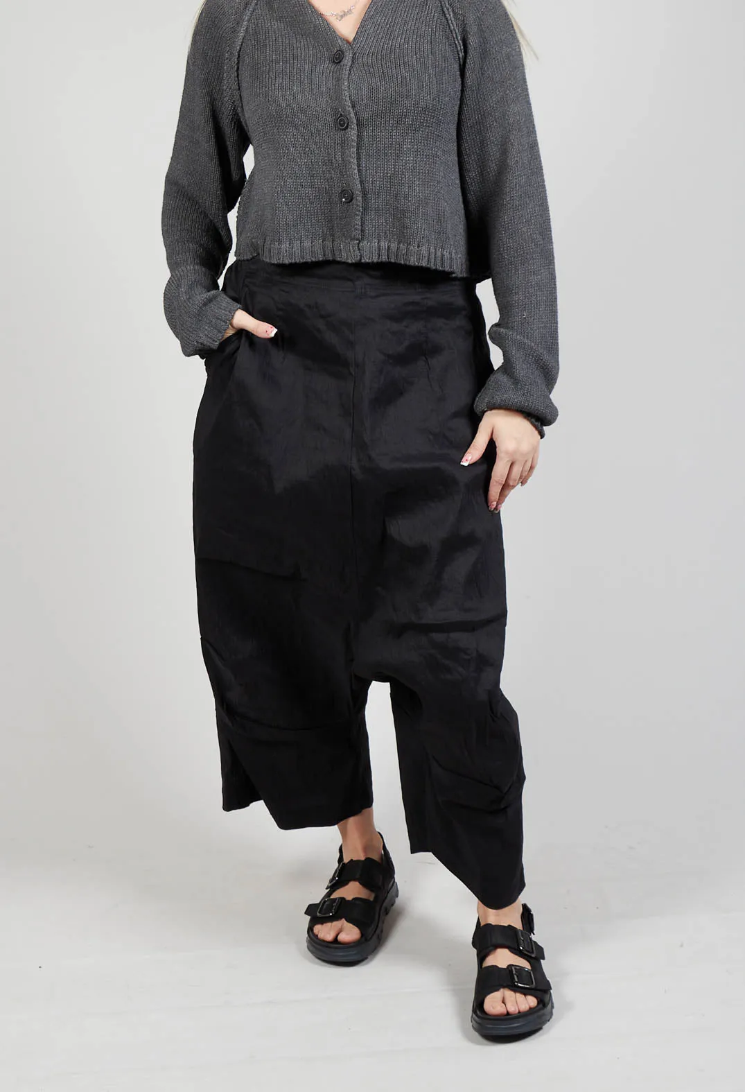 Textured Culottes in Black