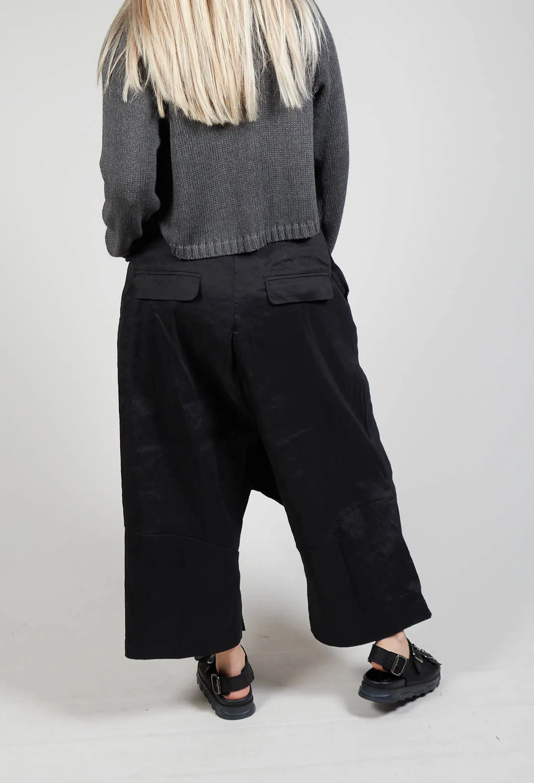 Textured Culottes in Black