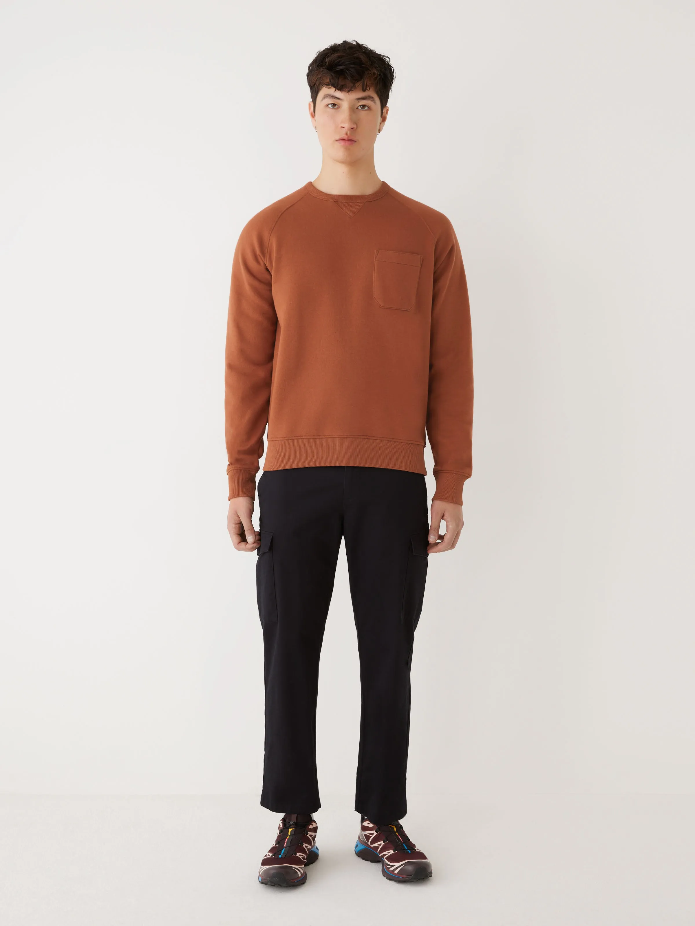 The French Fleece Crewneck in Burnt Orange