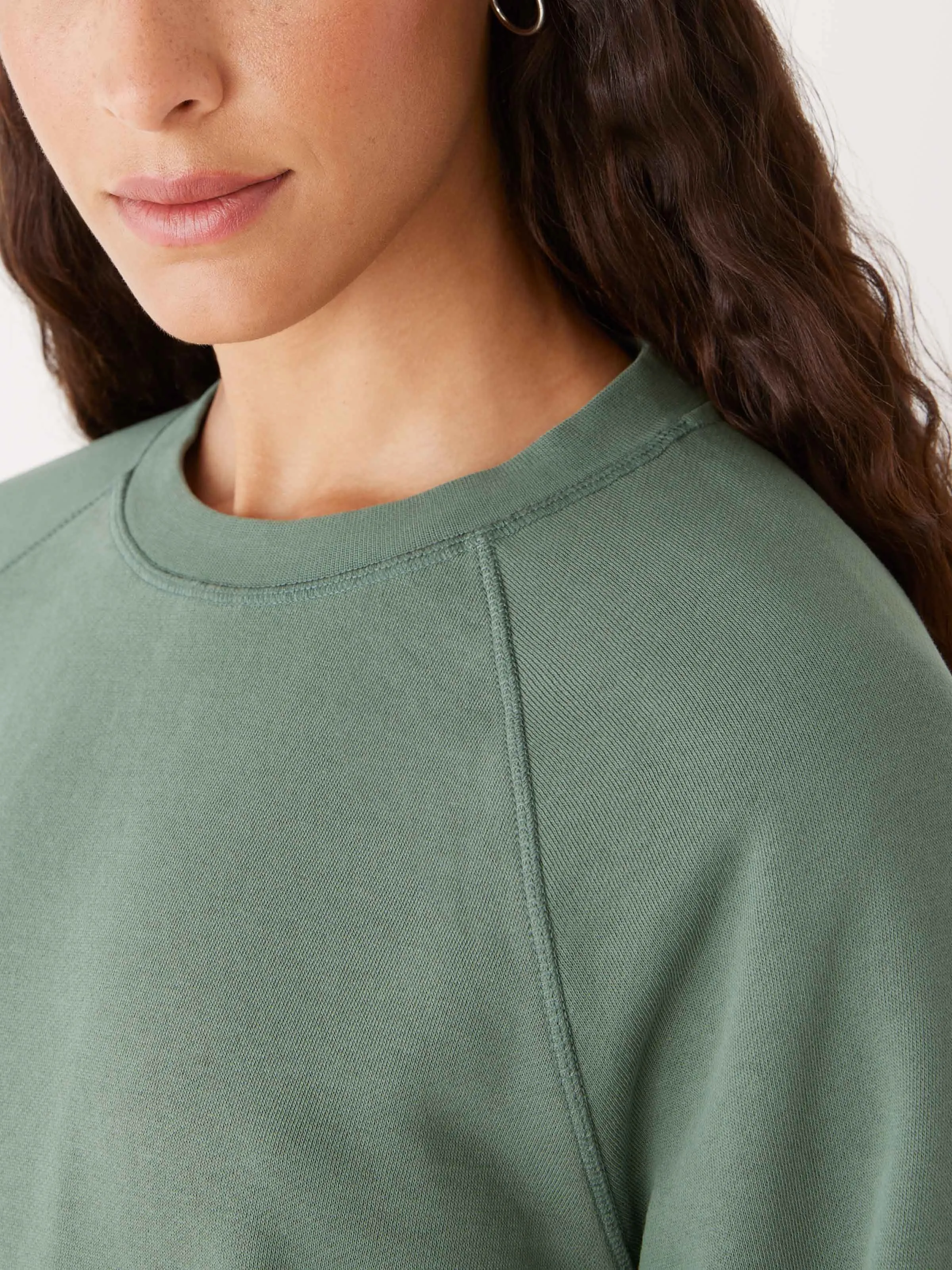 The Gym Fleece Crewneck in Evergreen