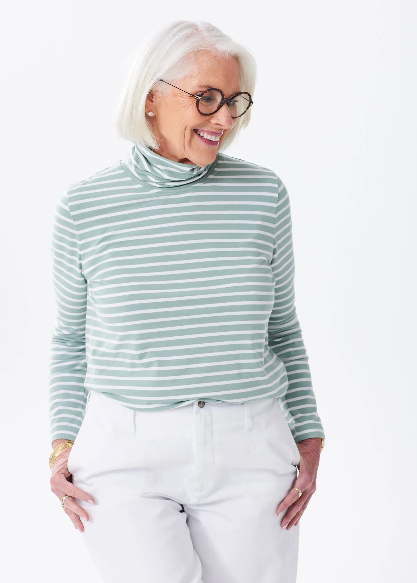 The Turtleneck Tee - Striped