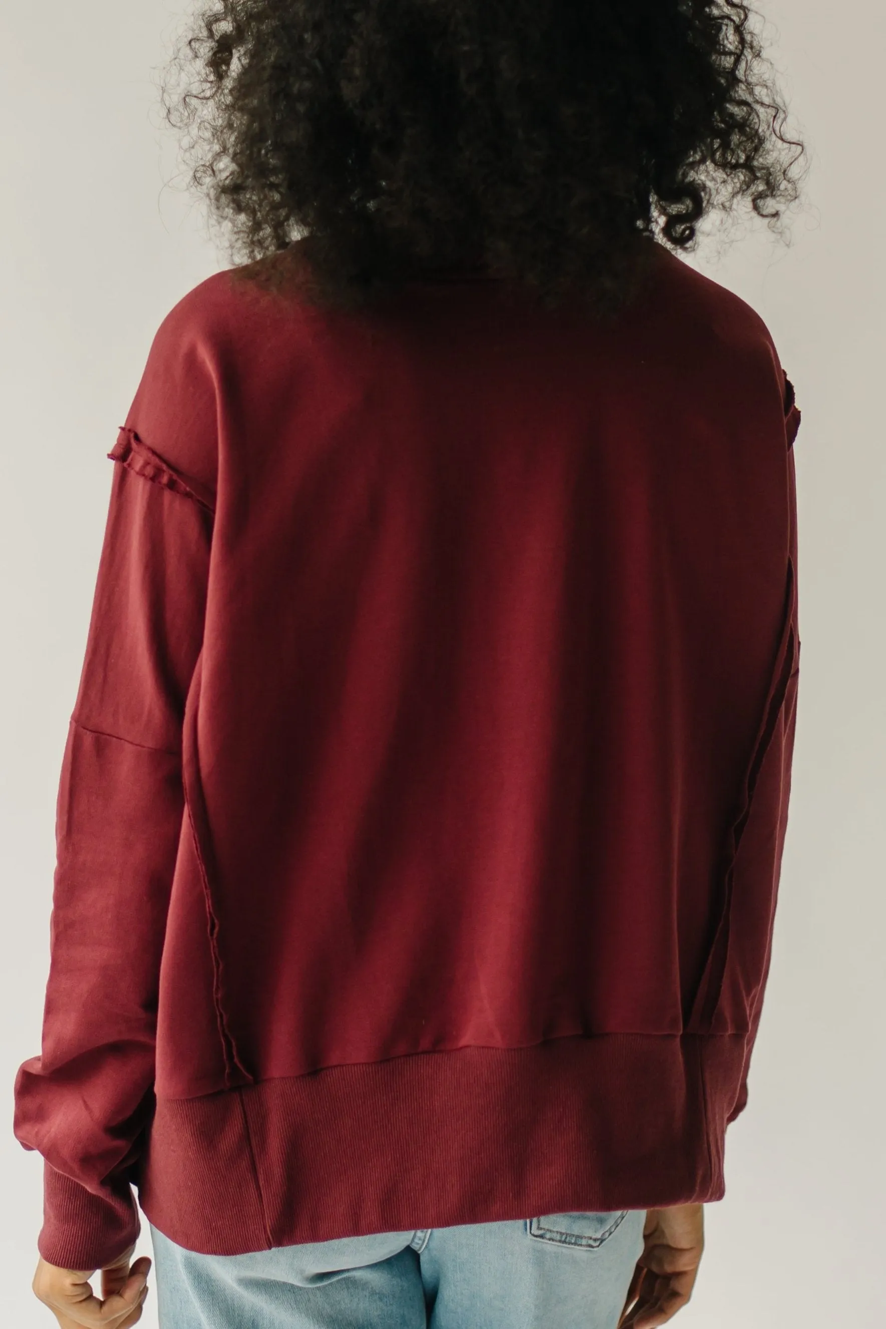 The Winstead Henley Pullover in Dark Cherry