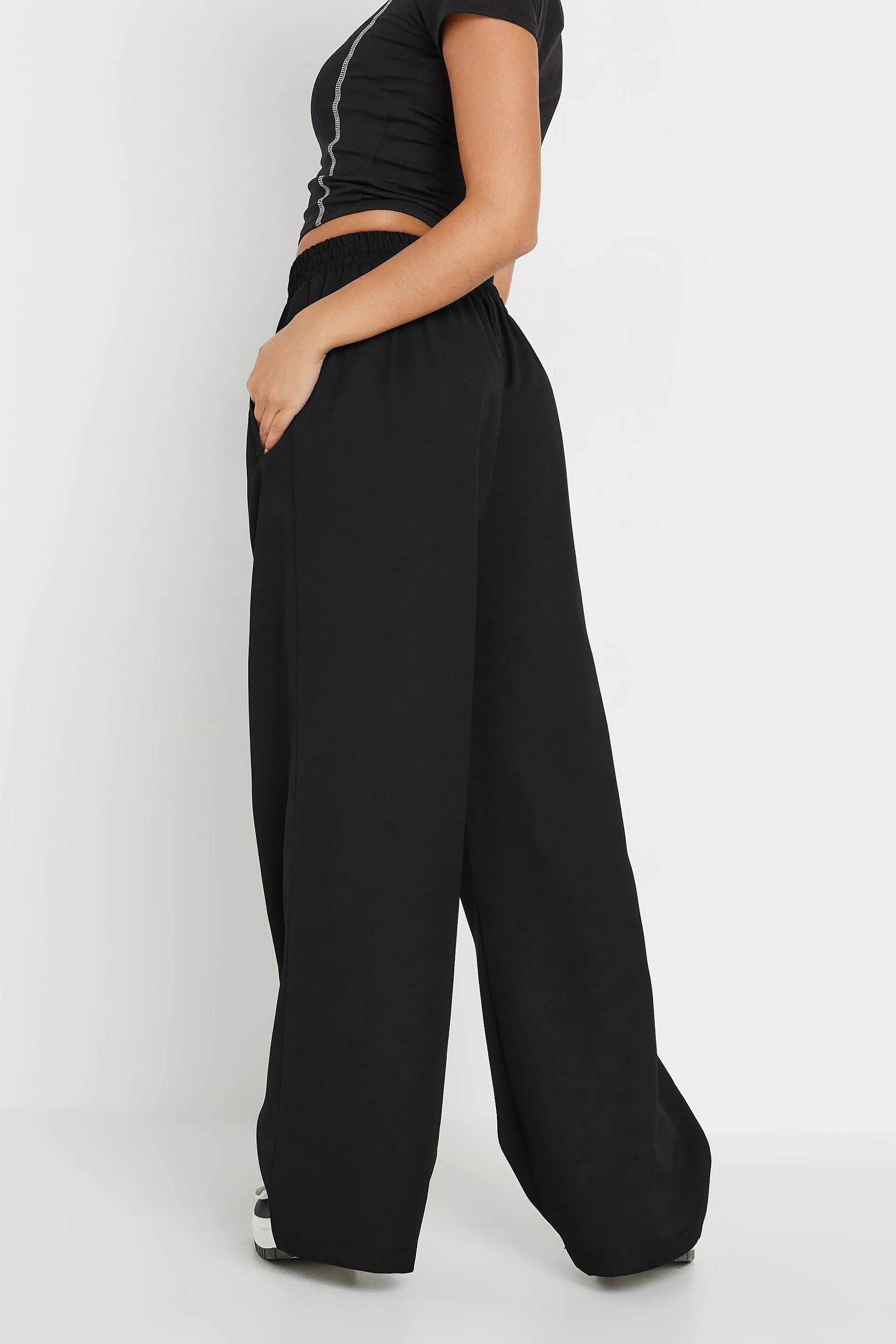 Trousers | Petite Pintuck Wide Leg Trousers | PixieGirl