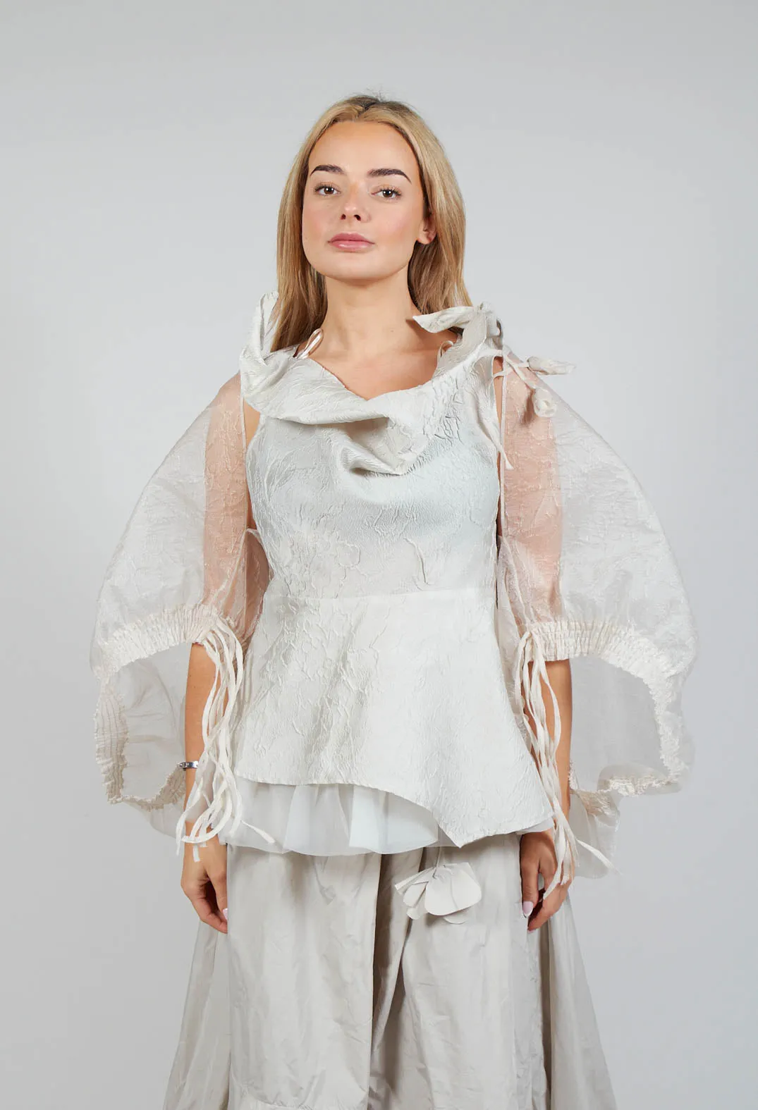 Tulle Shawl in Beige