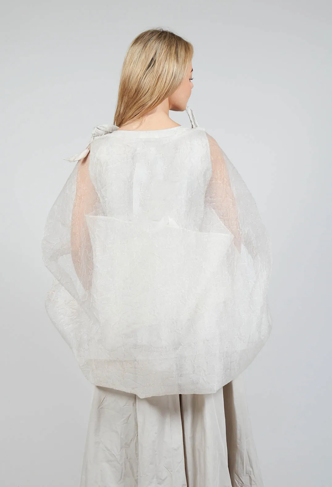 Tulle Shawl in Beige