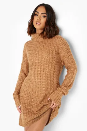 Turtleneck Fisherman Sweater Dress