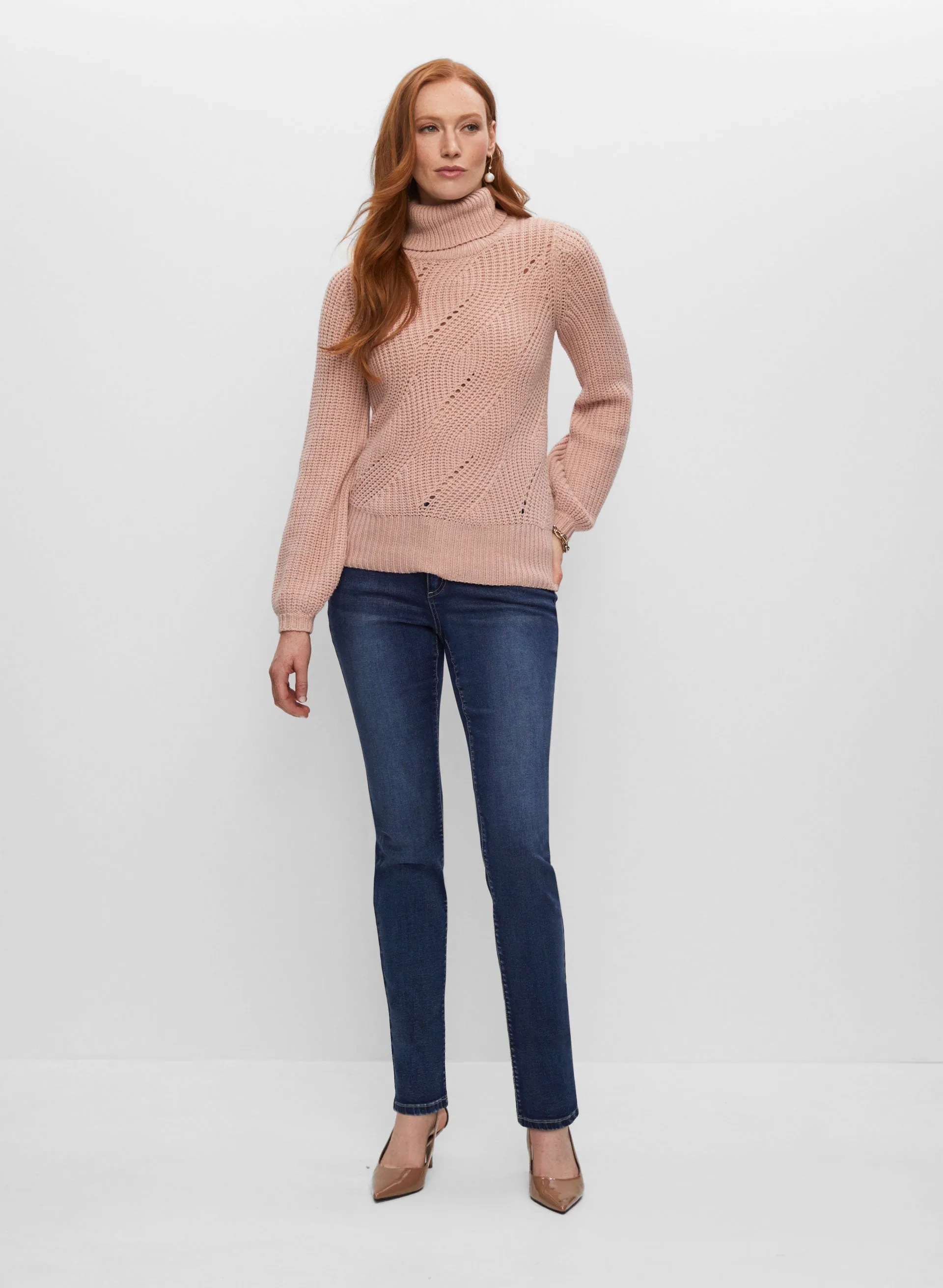 Turtleneck Puff Sleeve Sweater