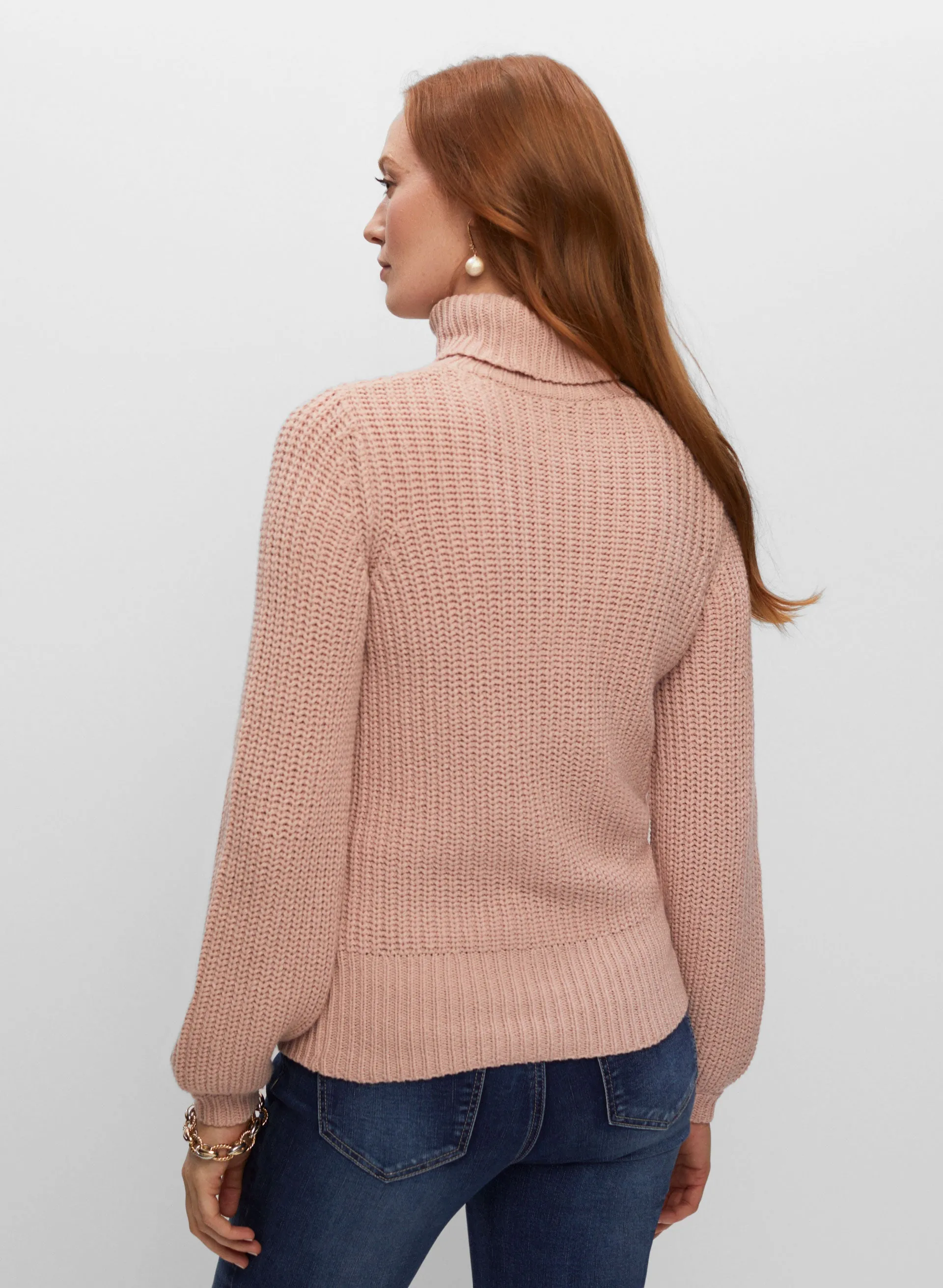 Turtleneck Puff Sleeve Sweater