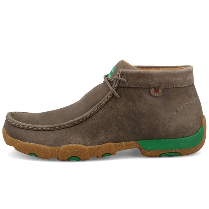 Twisted X Men's Chukka Driving Moc Deep Taupe And Kelly Green