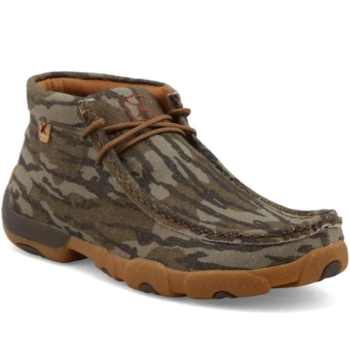 Twisted X Men's Chukka Driving Moc Mossy Oak Bottomland Camo