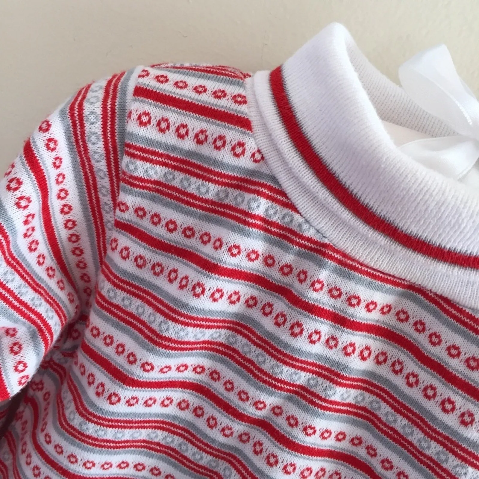 Vintage Healthtex Red and White Striped Turtleneck 24 Months USA