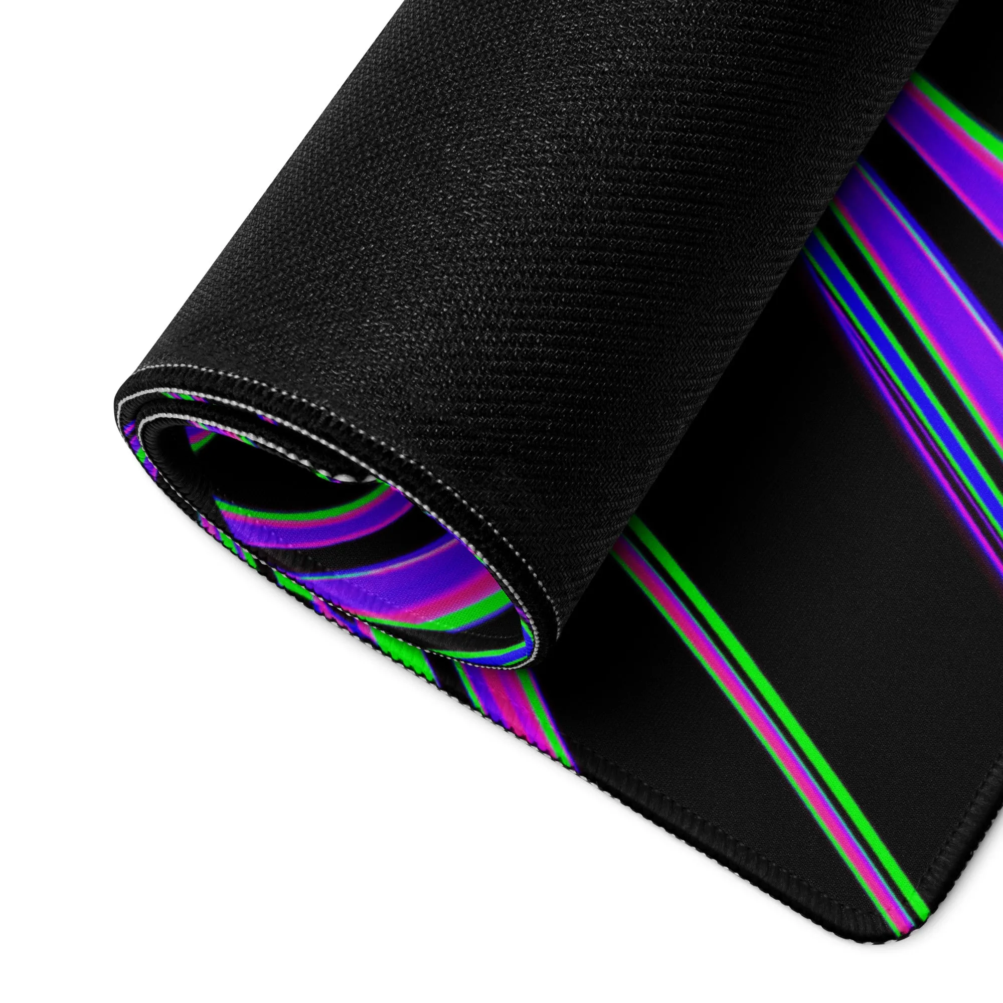 Violet and Lime Blackout Drip Gaming Mouse Pad