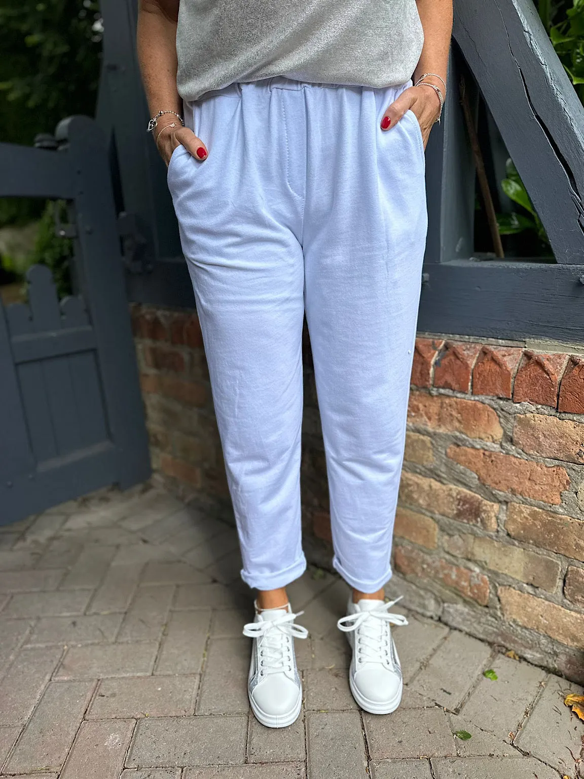 White Comfort Fit Jogger Amara