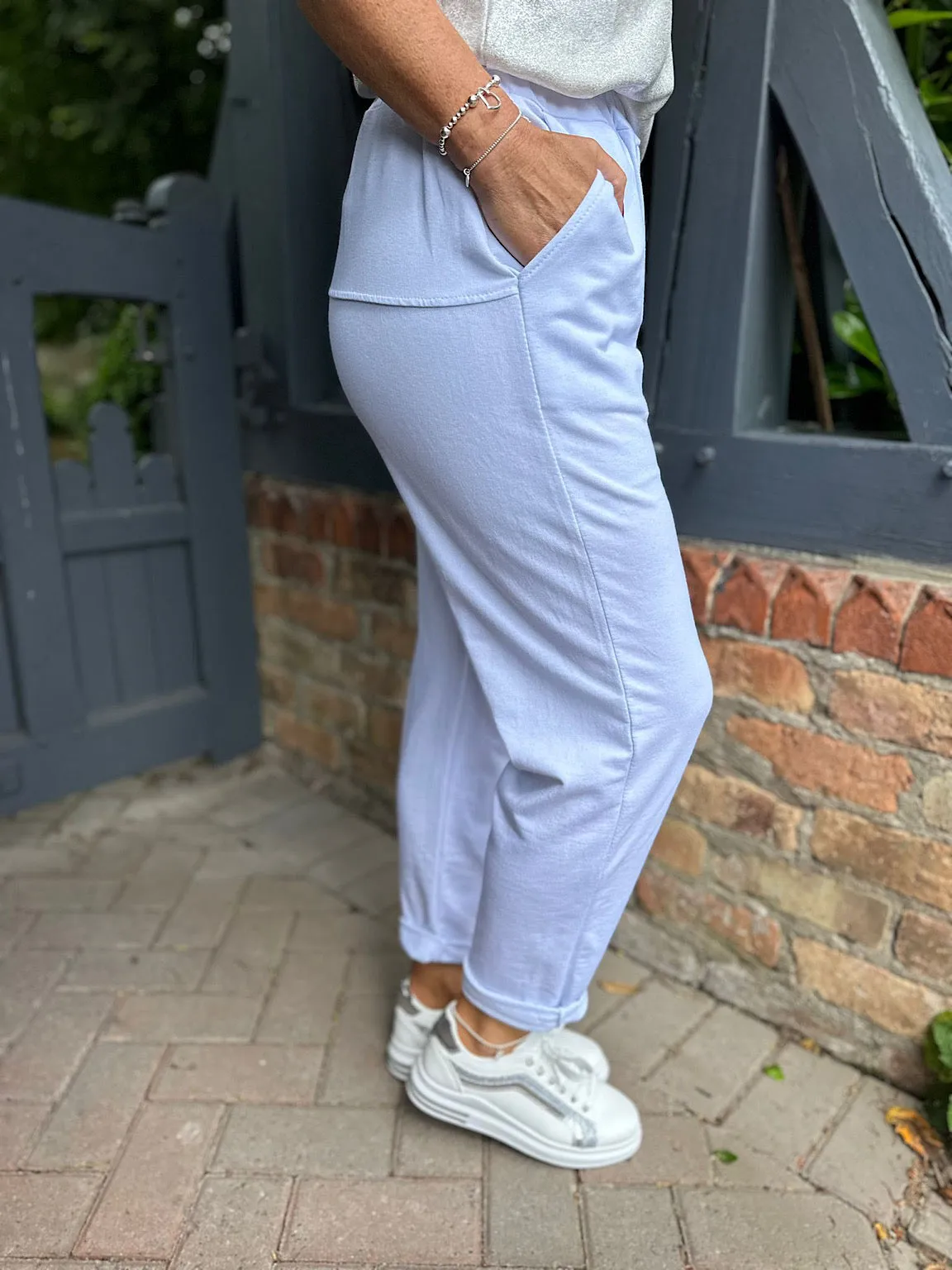 White Comfort Fit Jogger Amara