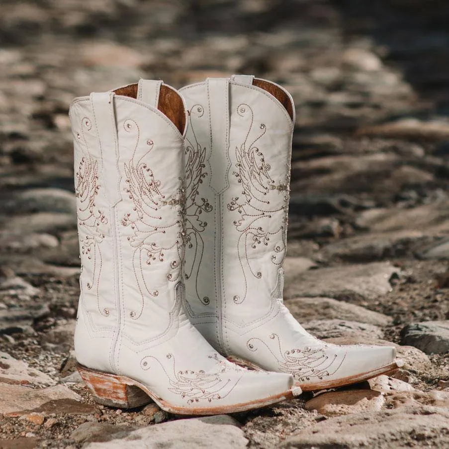 White Rhinestone Cowgirl Boots (Wedding Cowgirl Boots)