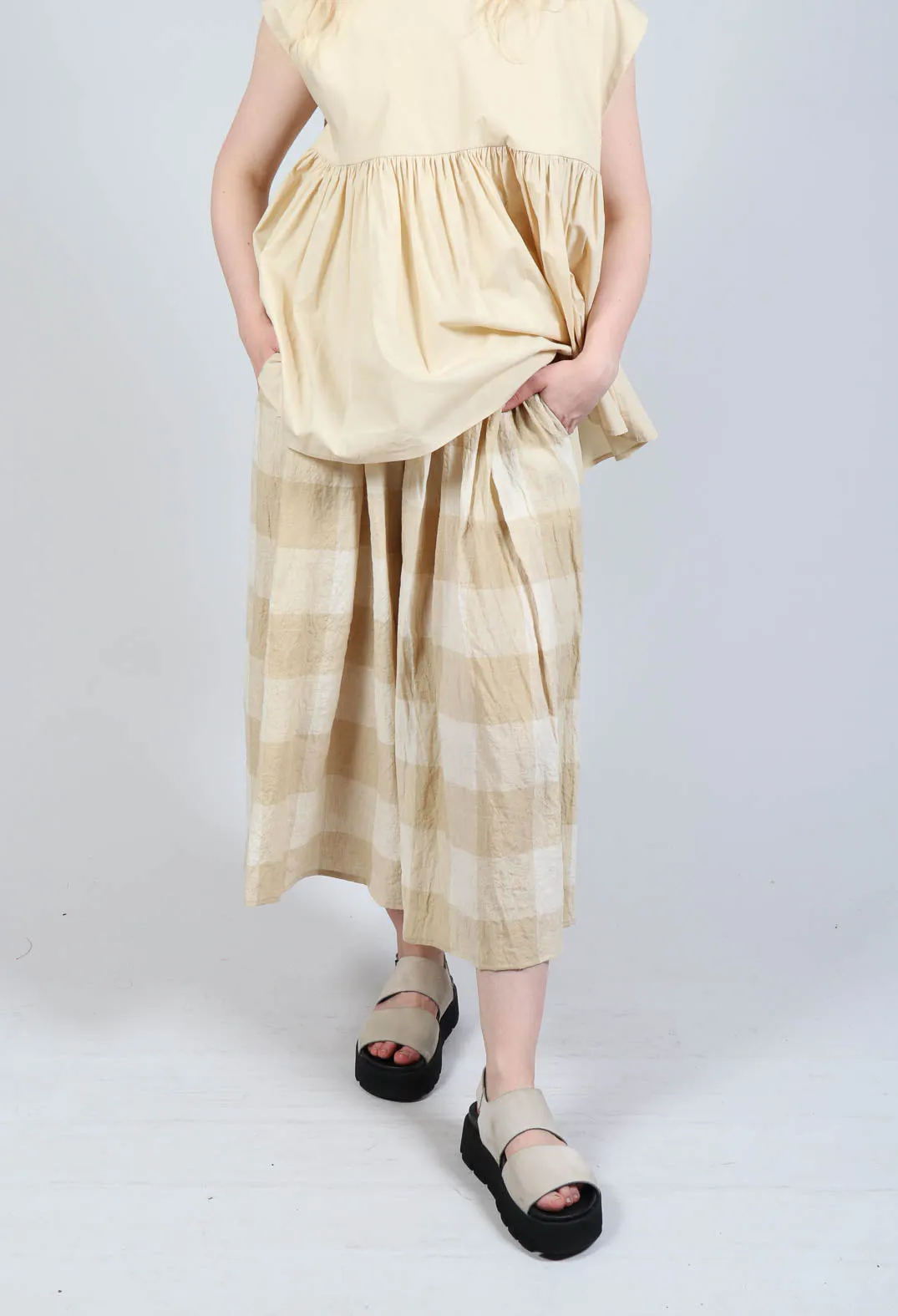 Wide Leg Culottes in Natural