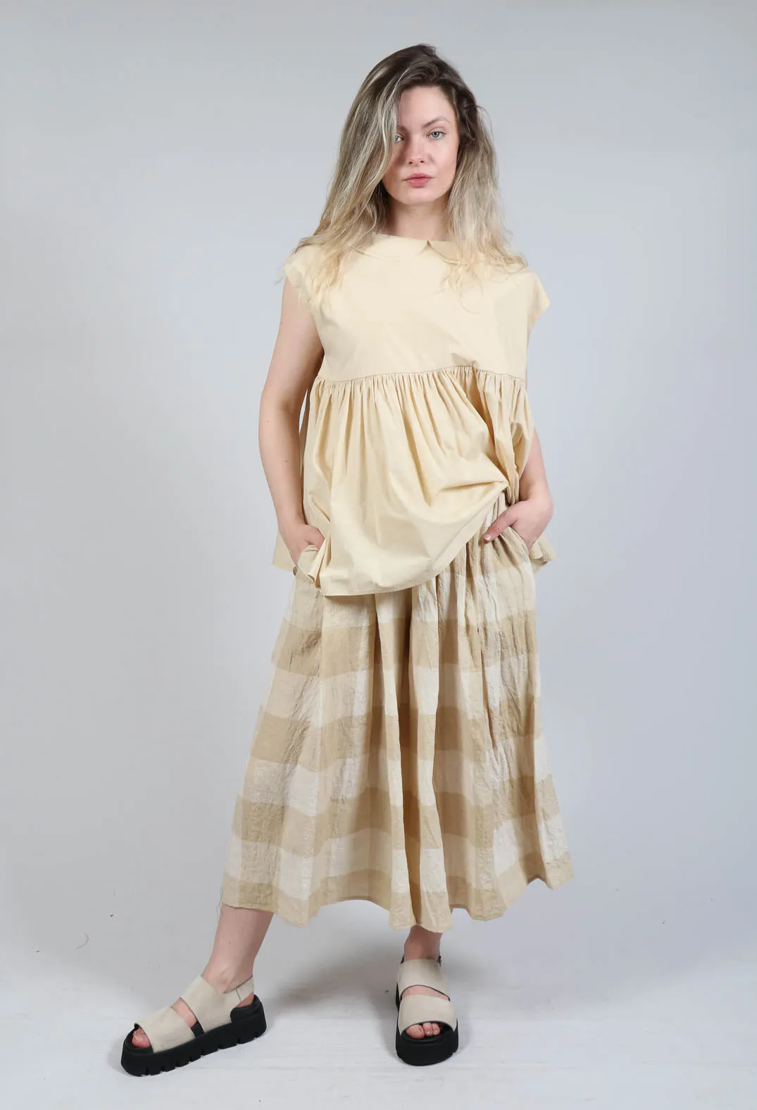 Wide Leg Culottes in Natural