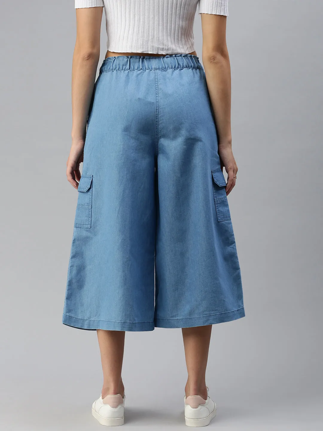 Women Culottes Ice Blue