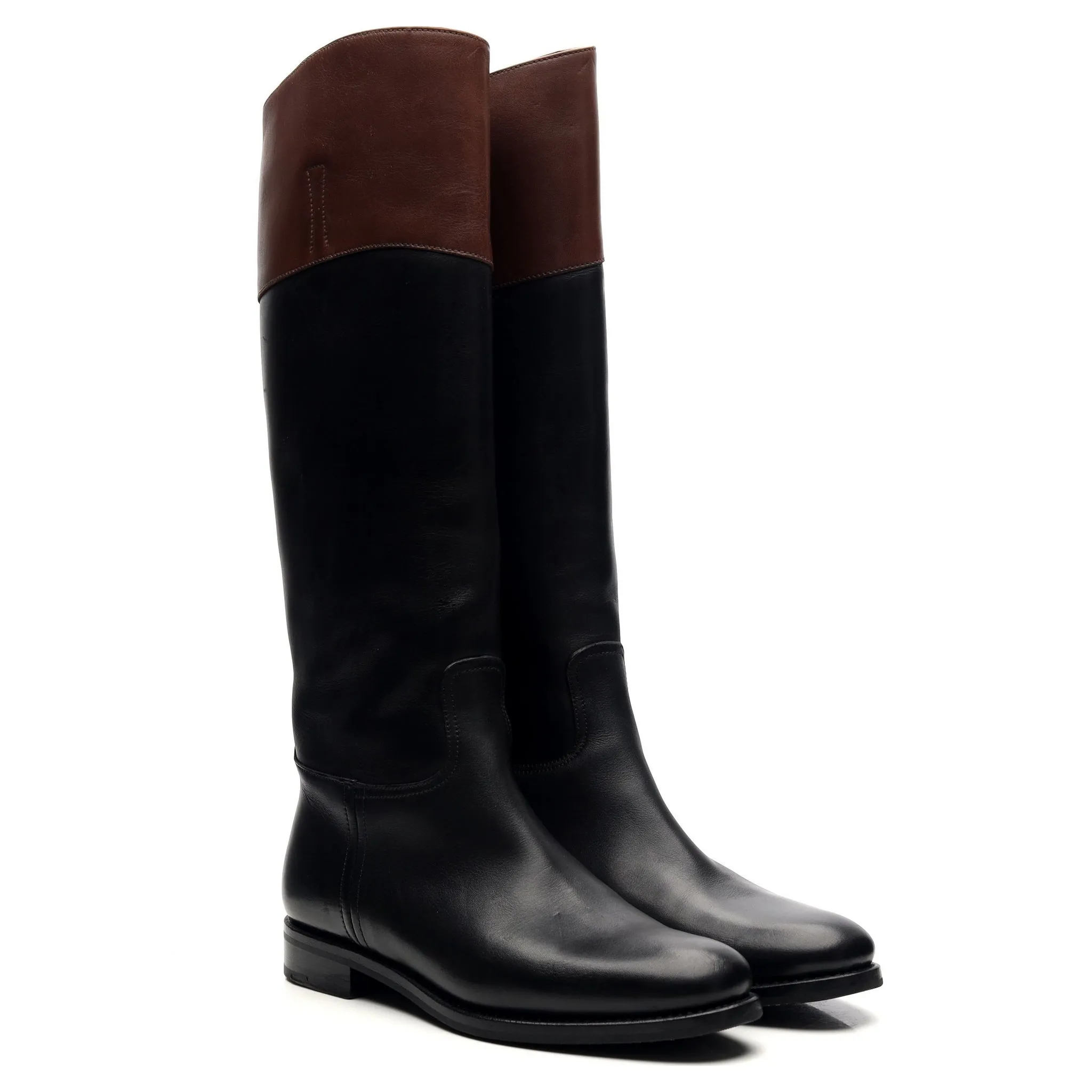 Women's 'Martina' Black Leather Riding Boots UK 4.5 EU 37.5