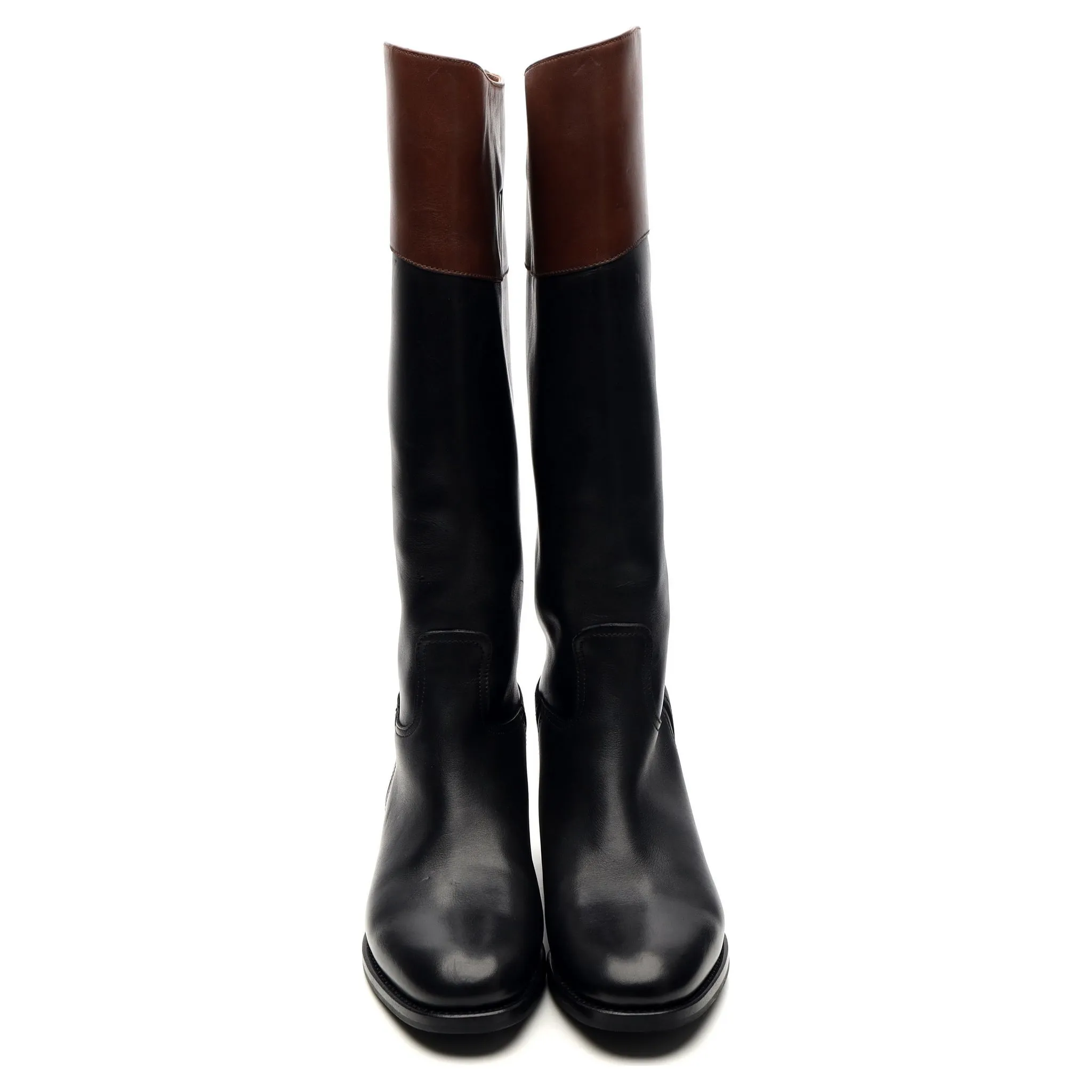 Women's 'Martina' Black Leather Riding Boots UK 4.5 EU 37.5