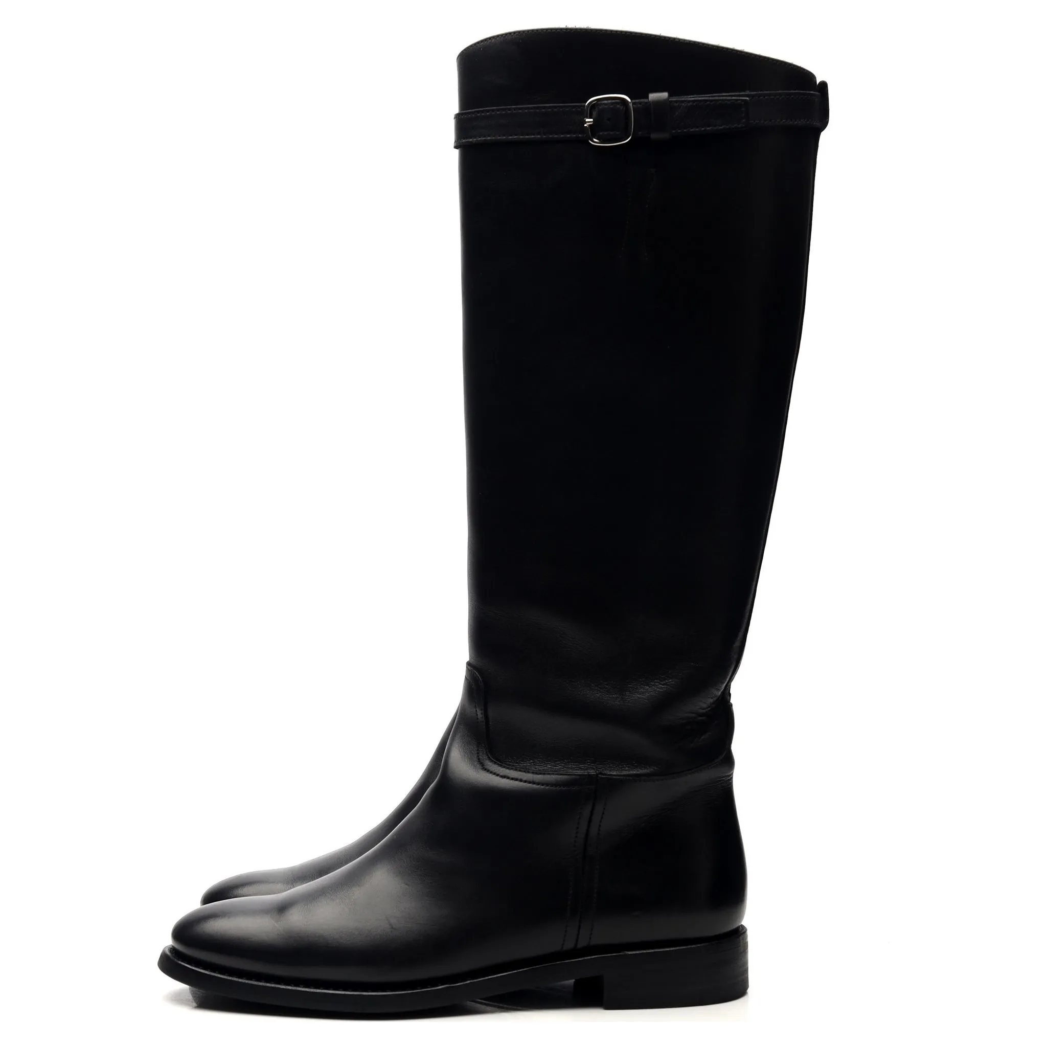 Women's 'Michelle' Black Leather Riding Boots UK 4 EU 37