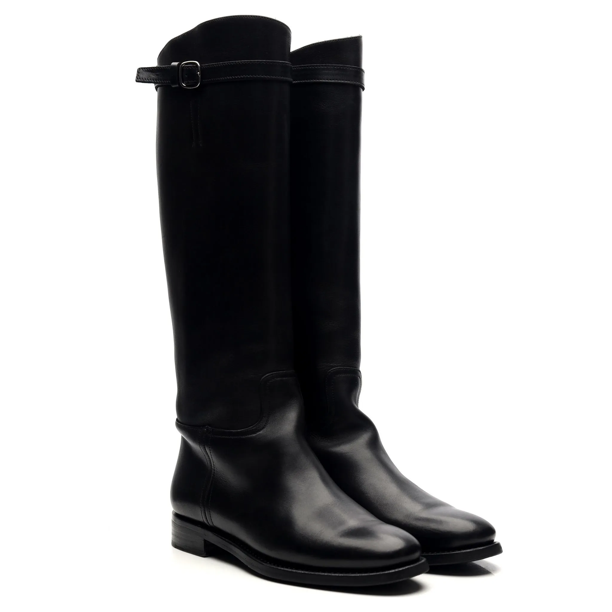 Women's 'Michelle' Black Leather Riding Boots UK 4 EU 37