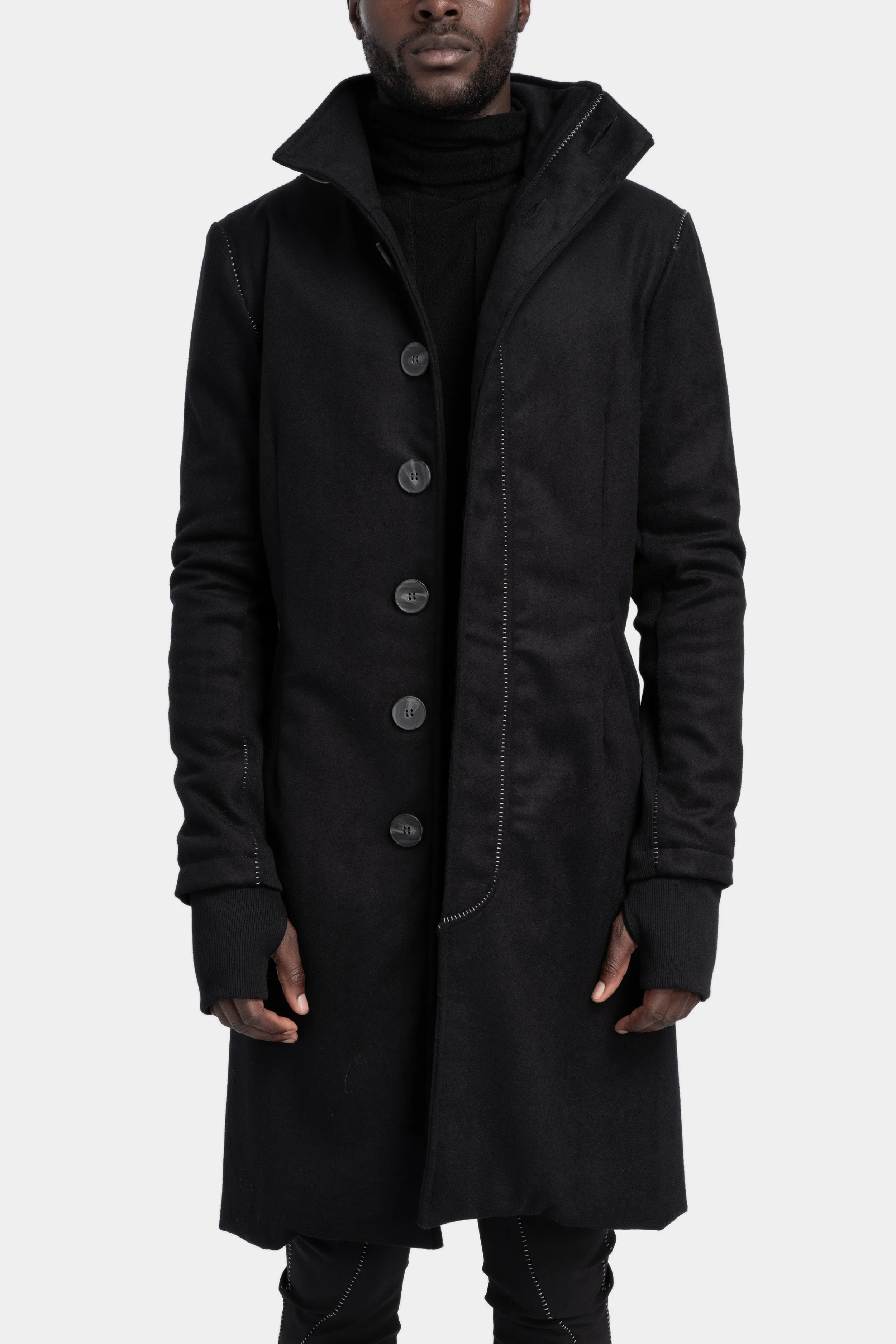 Wool / Cashmere blend high neck coat