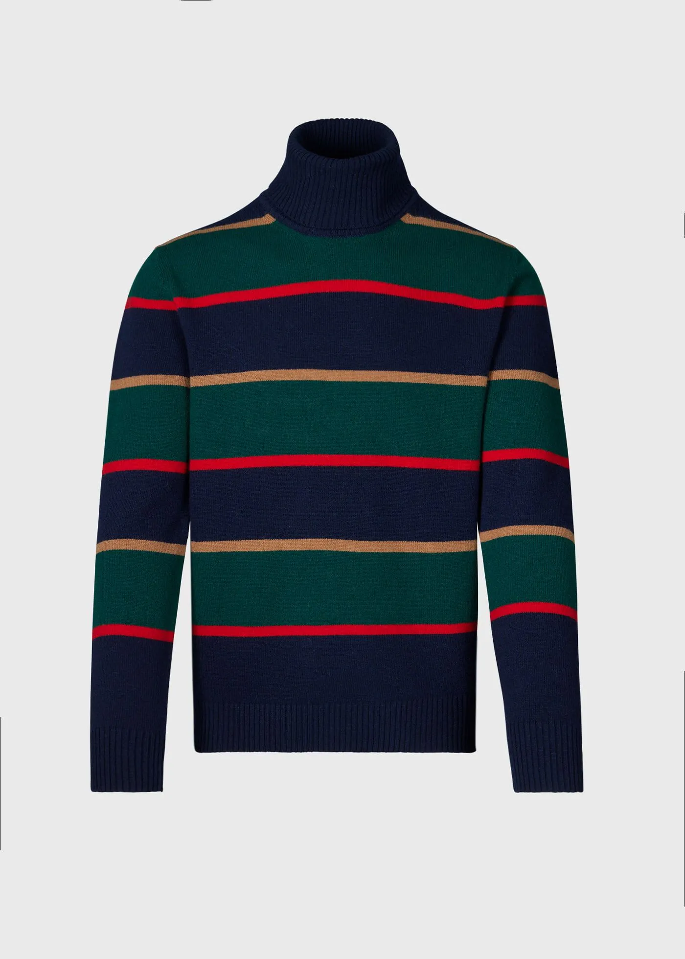 Wool Regimental Stripe Turtleneck