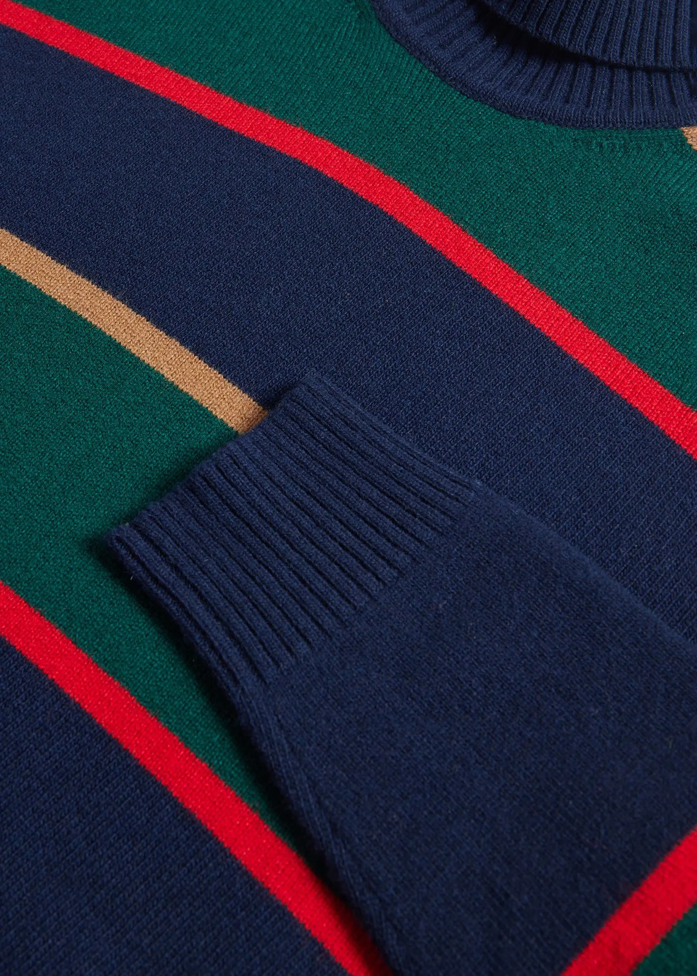 Wool Regimental Stripe Turtleneck