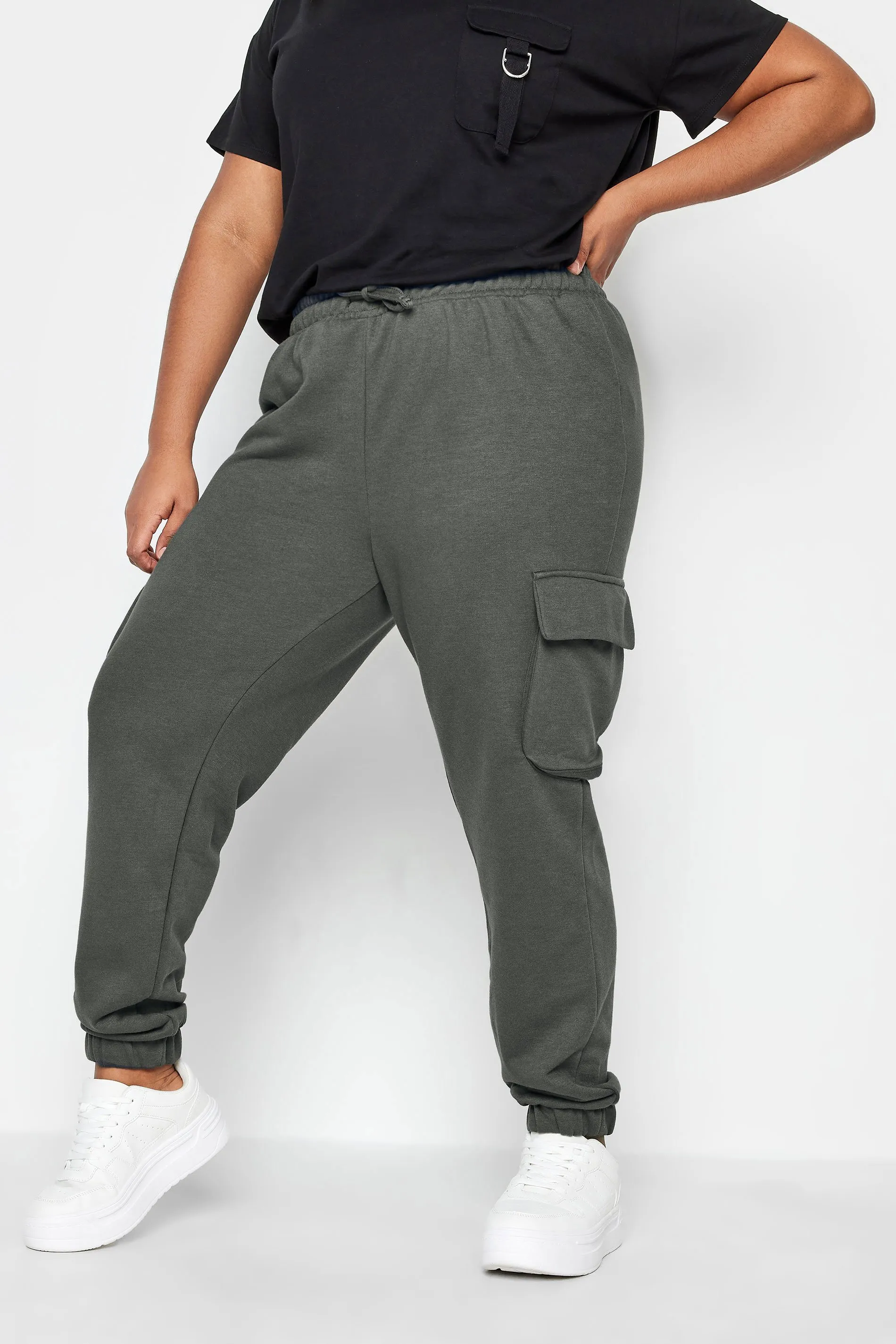 YOURS Curve Grey Cargo Joggers