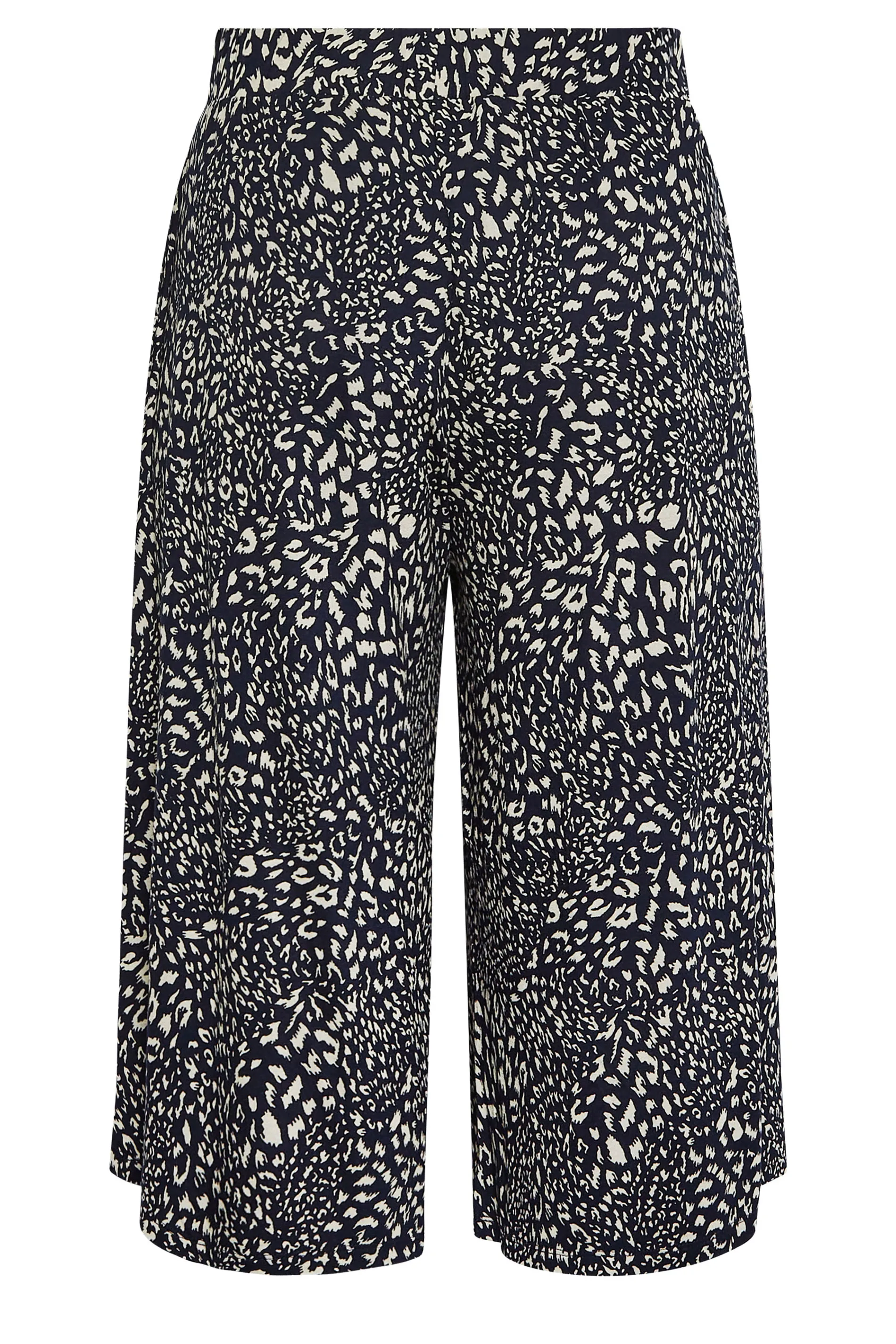 YOURS Curve Navy Blue Animal Print Culottes